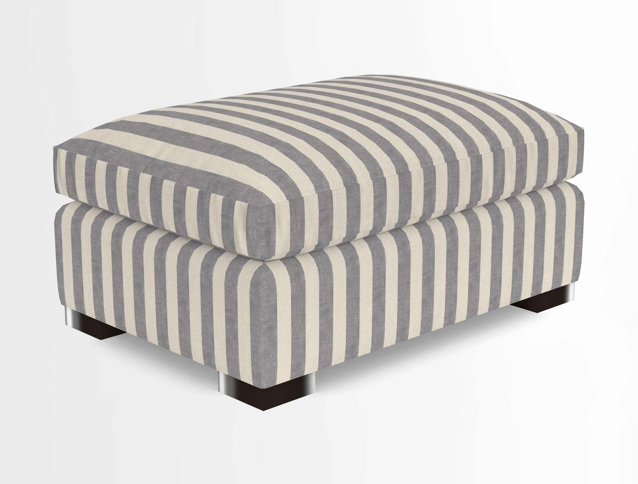 Wadenhoe Storage Footstool in Two Tone Plain Biscuit