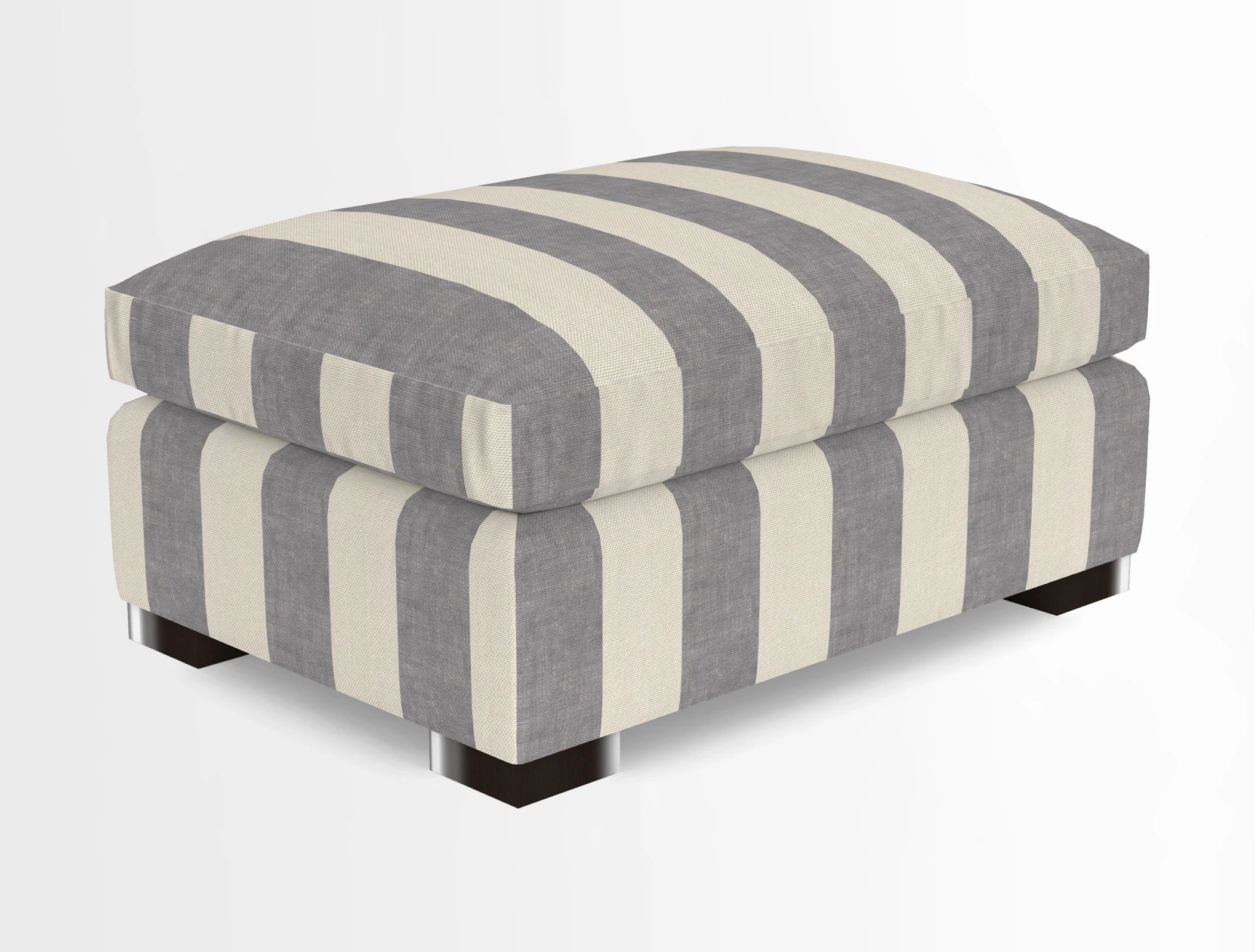 Wadenhoe Storage Footstool in Two Tone Plain Biscuit