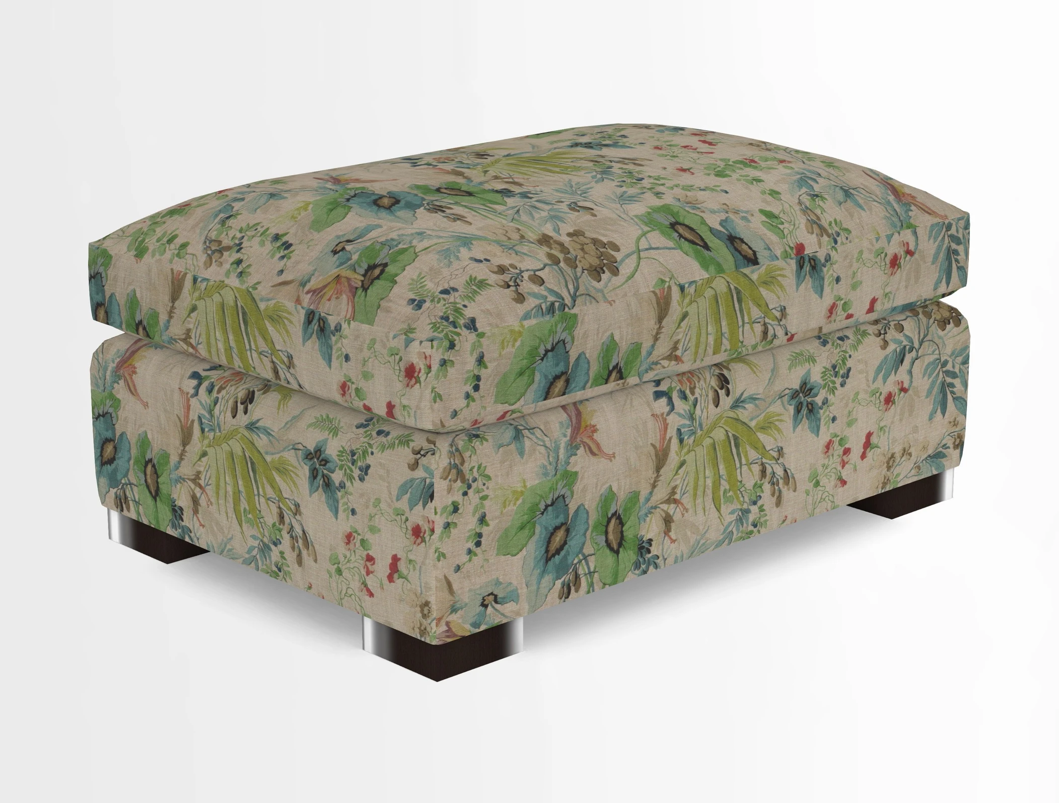Wadenhoe Storage Footstool in Two Tone Plain Biscuit