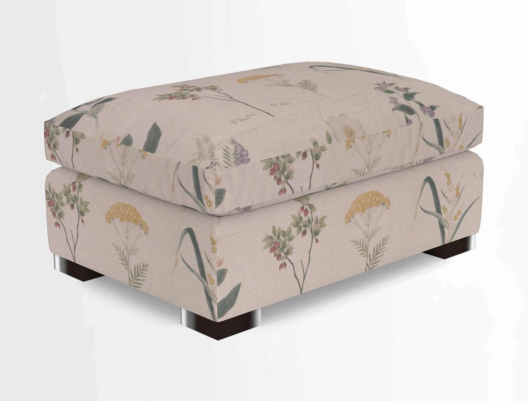 Wadenhoe Storage Footstool in Two Tone Plain Biscuit