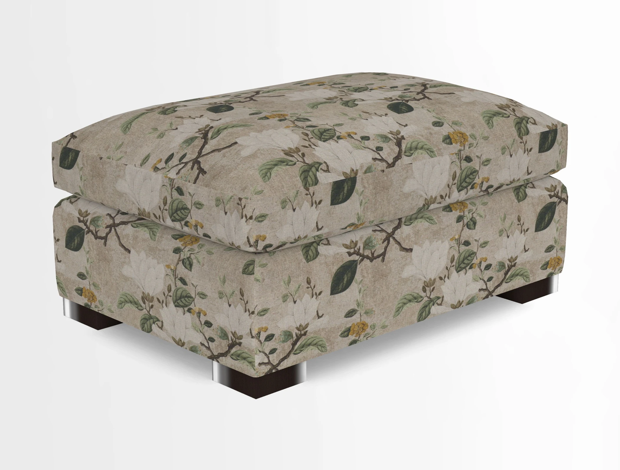 Wadenhoe Storage Footstool in Two Tone Plain Biscuit