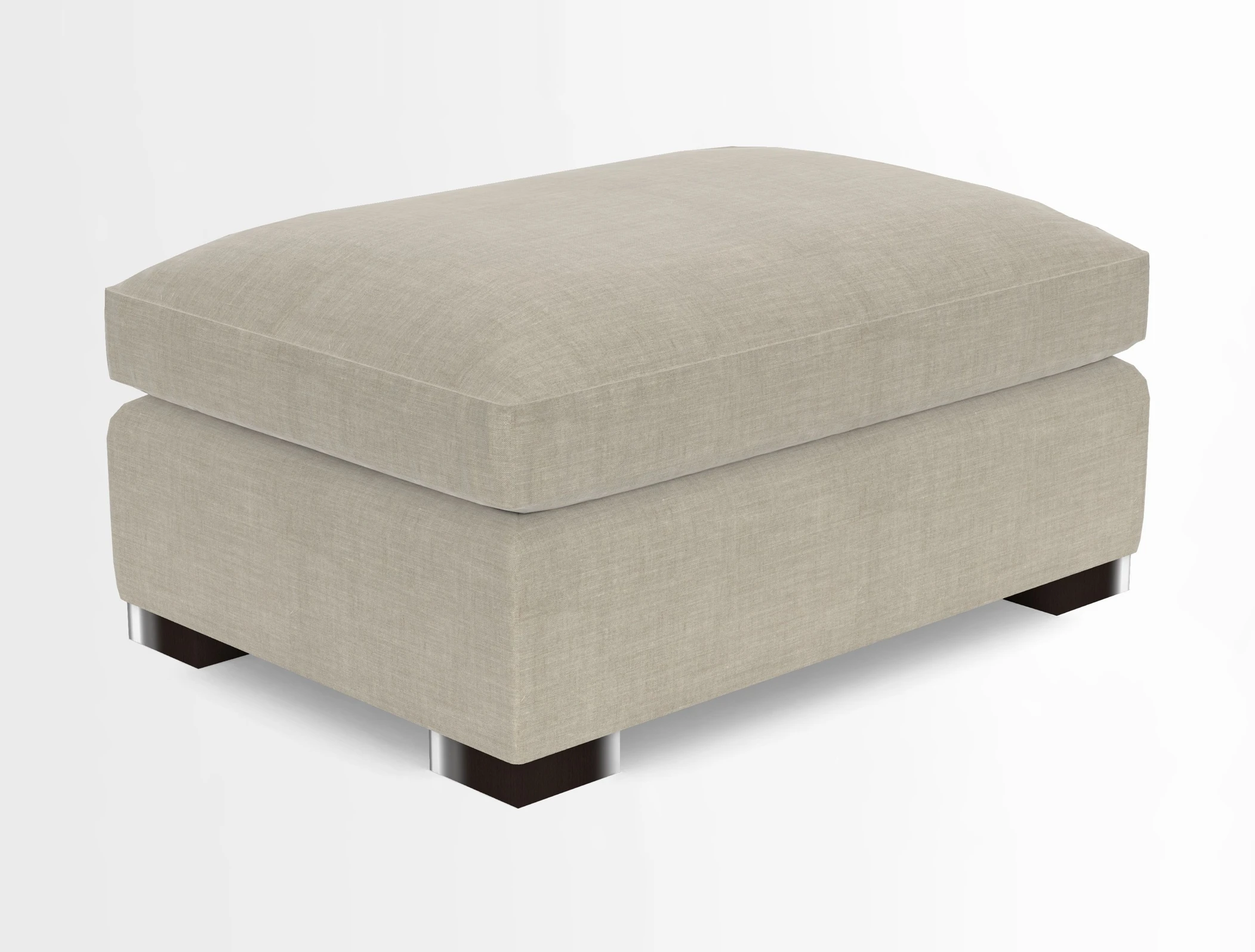 Wadenhoe Storage Footstool in Two Tone Plain Biscuit