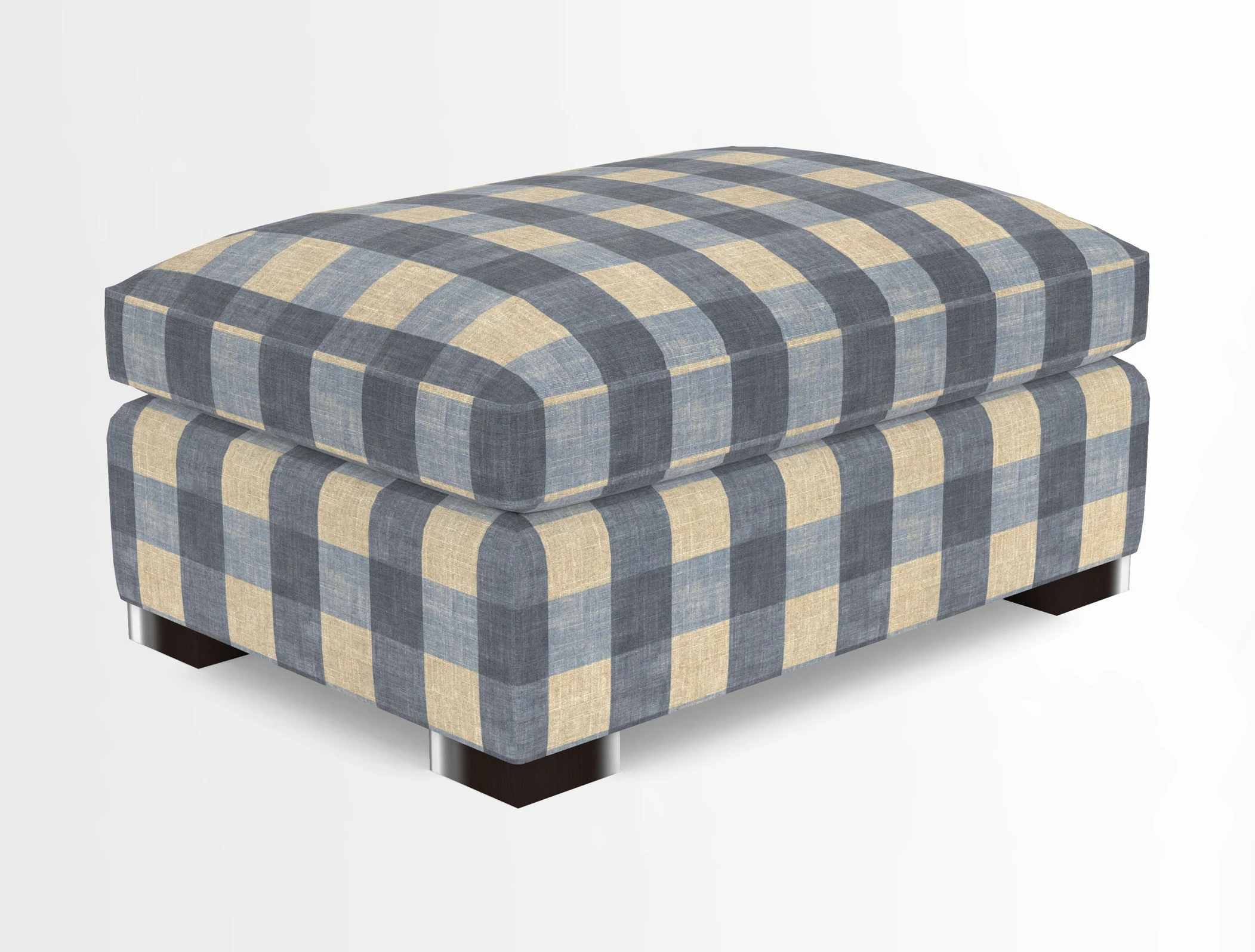 Wadenhoe Storage Footstool in Two Tone Plain Biscuit