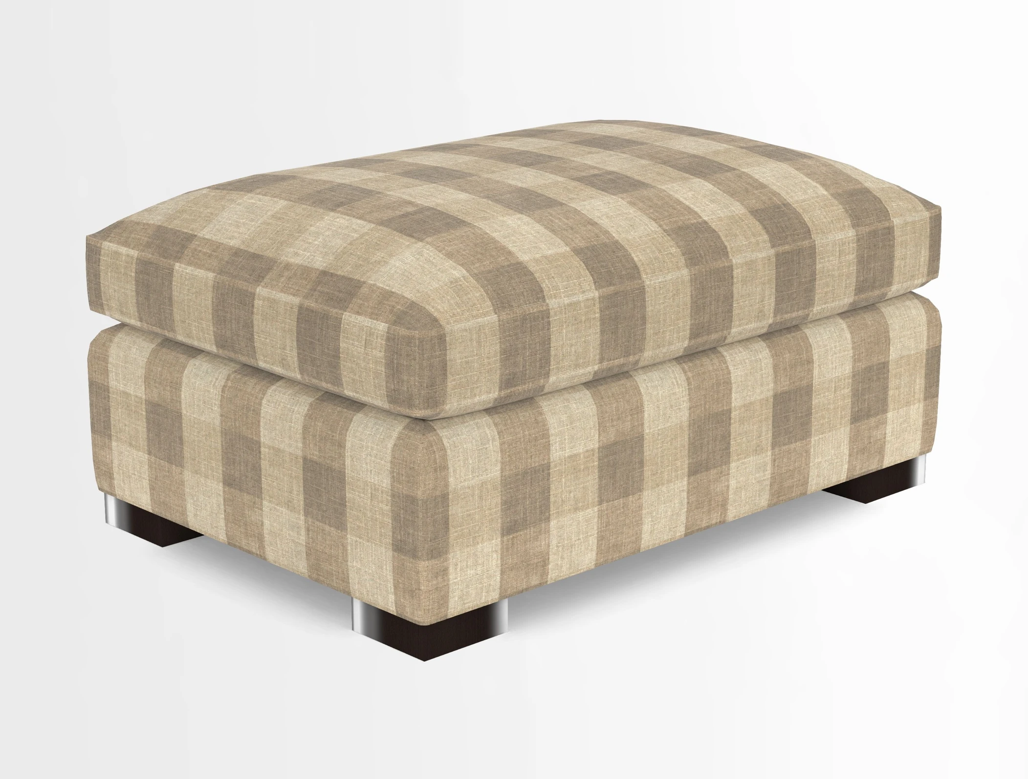 Wadenhoe Storage Footstool in Two Tone Plain Biscuit