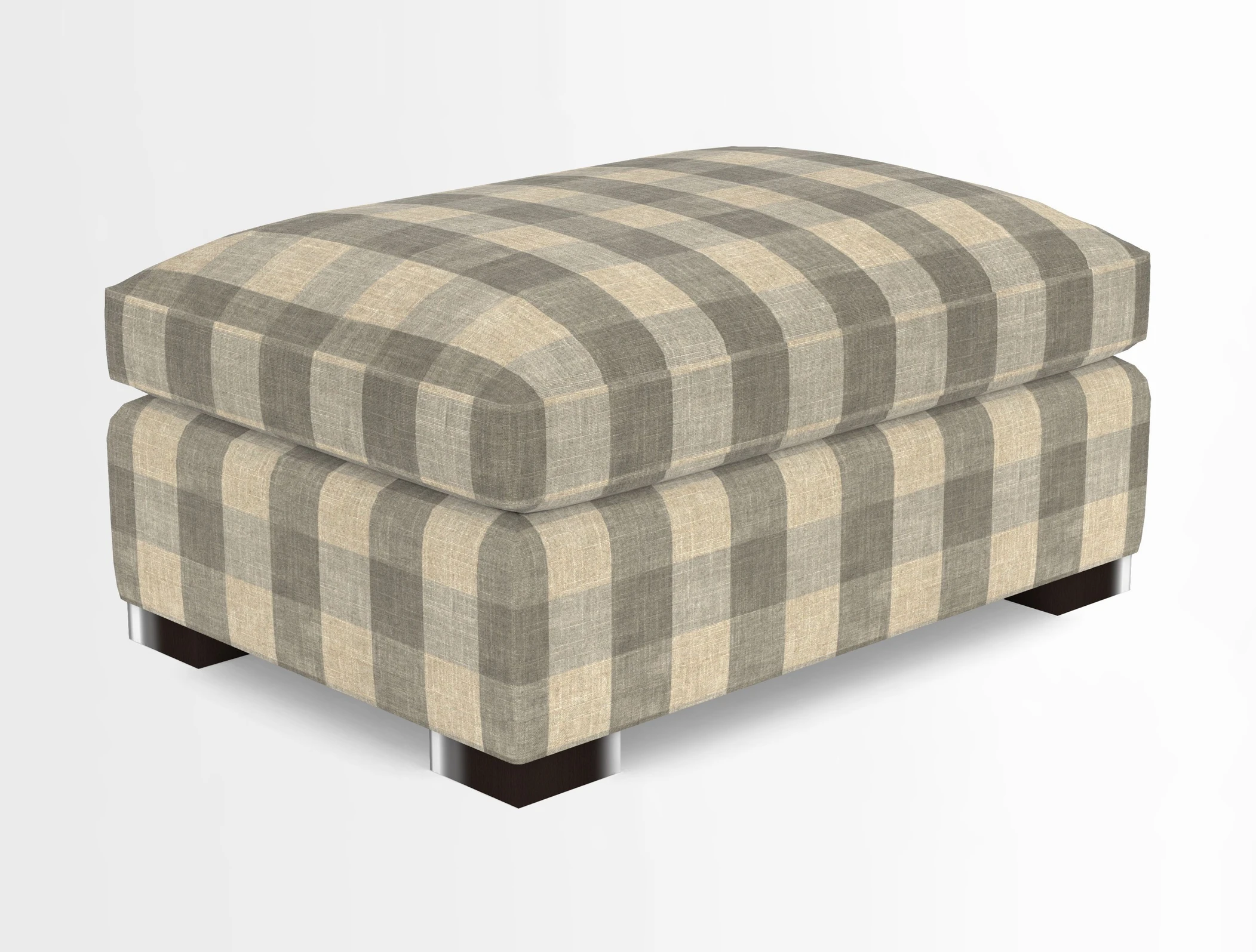 Wadenhoe Storage Footstool in Two Tone Plain Biscuit
