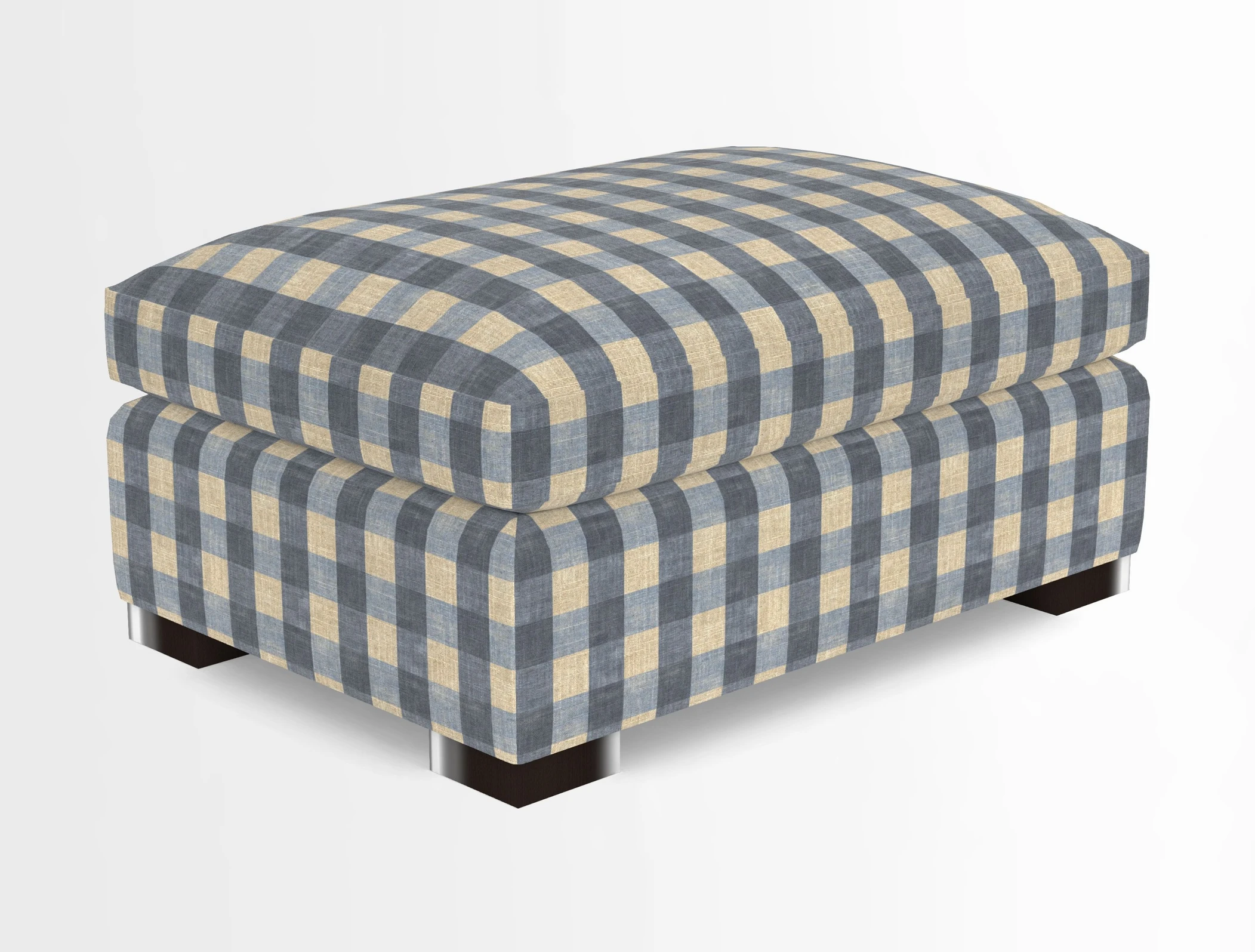 Wadenhoe Storage Footstool in Two Tone Plain Biscuit