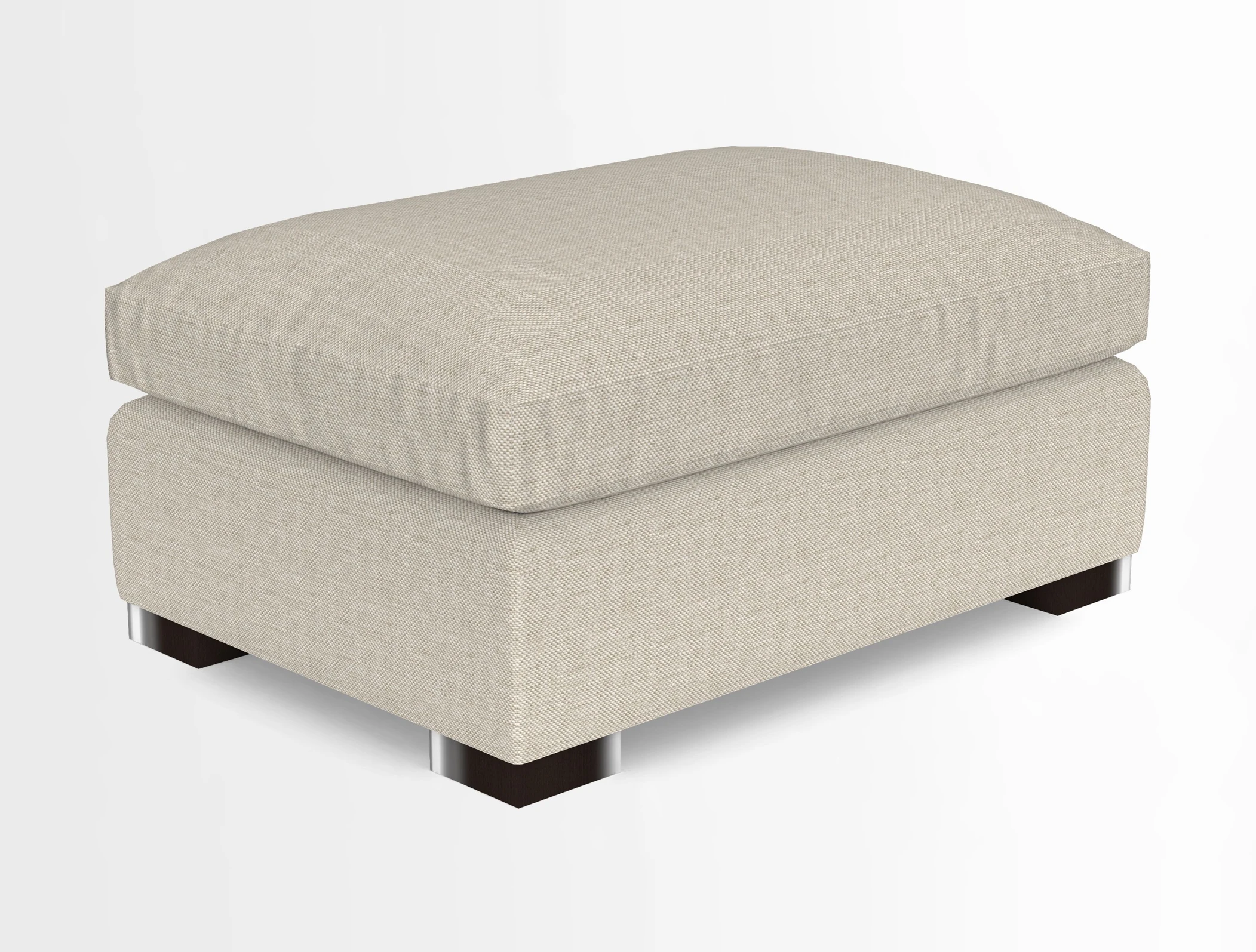 Wadenhoe Storage Footstool in Two Tone Plain Biscuit