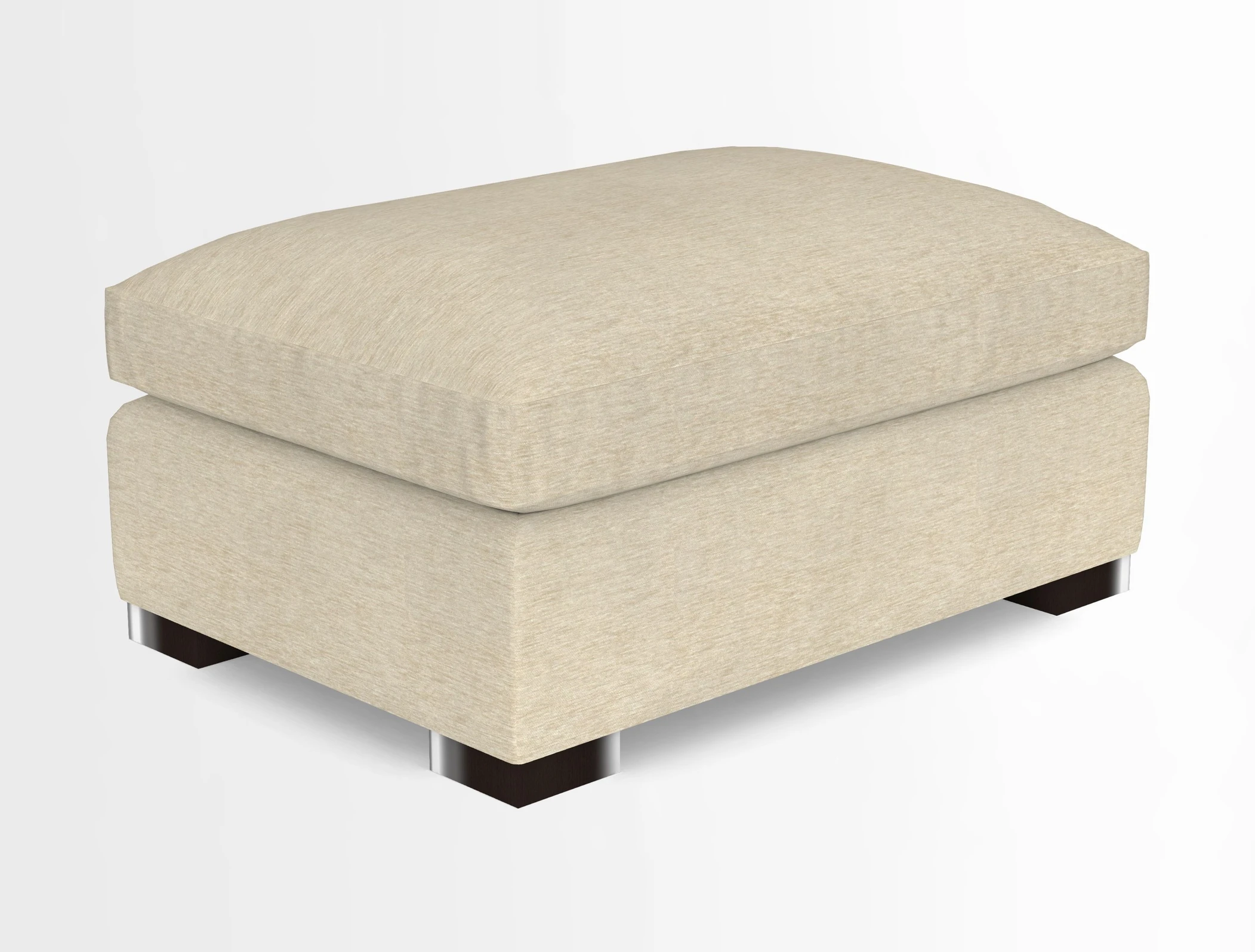 Wadenhoe Storage Footstool in Two Tone Plain Biscuit