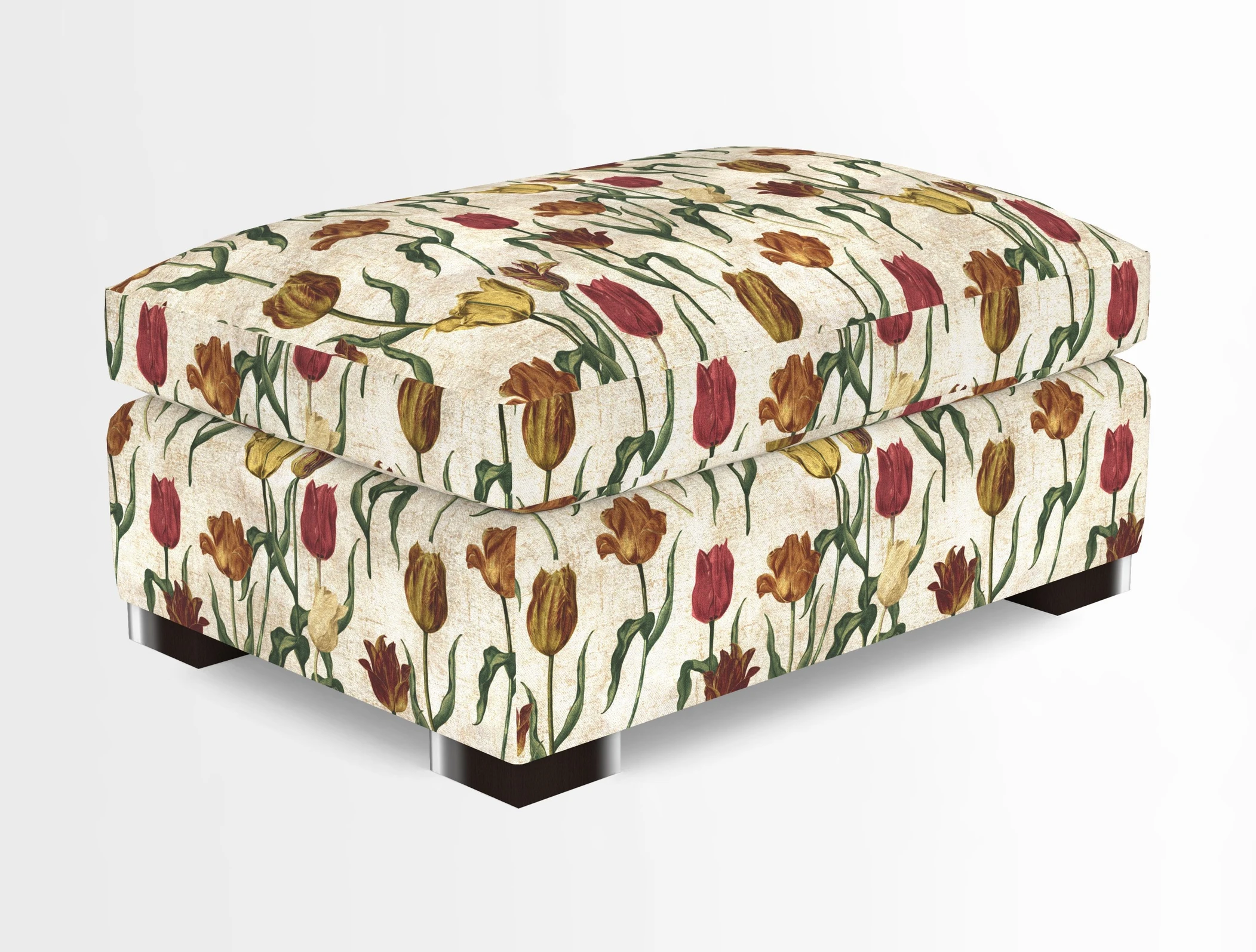 Wadenhoe Storage Footstool in Two Tone Plain Biscuit