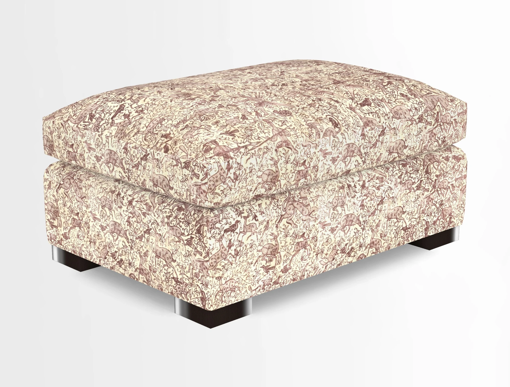 Wadenhoe Storage Footstool in Two Tone Plain Biscuit