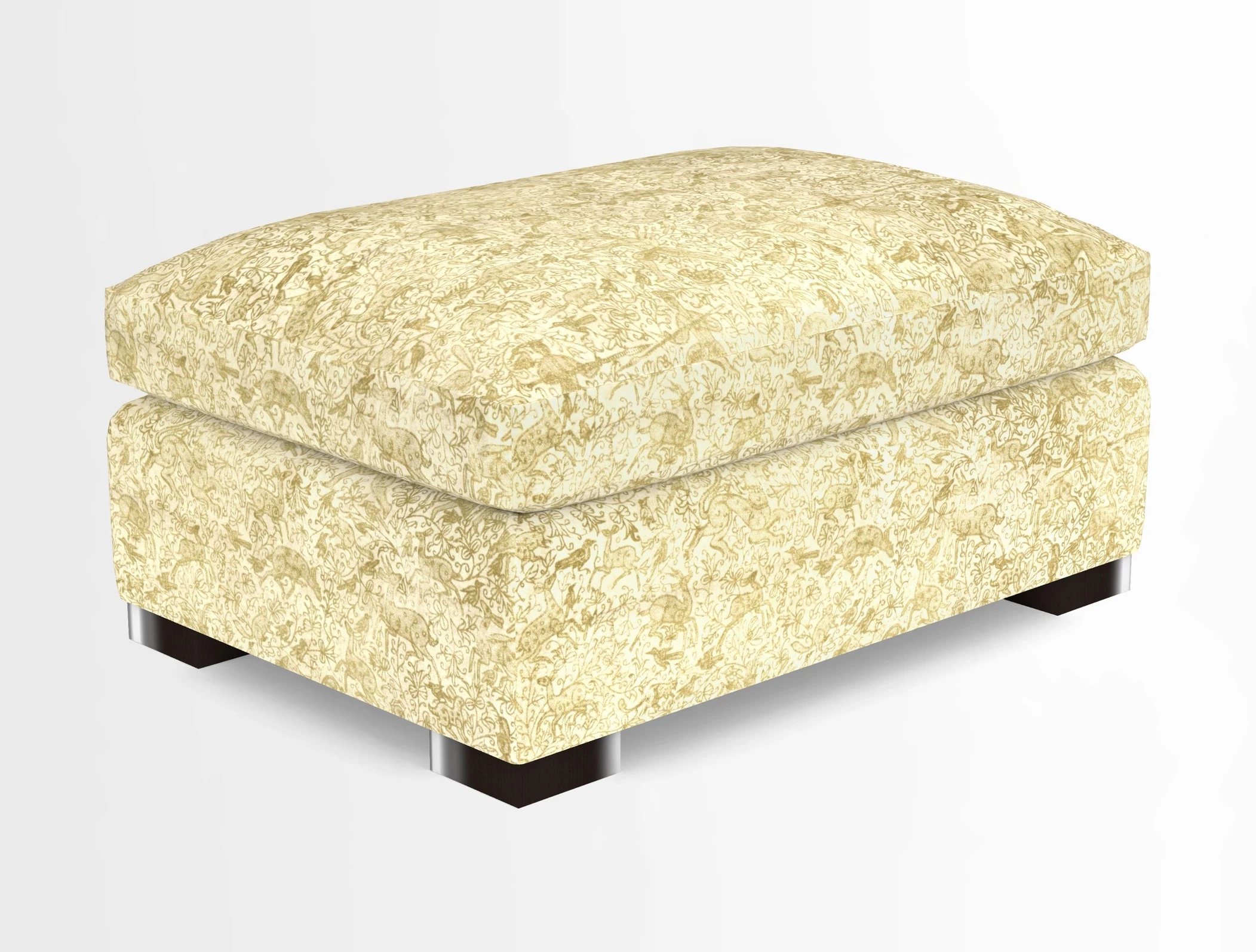 Wadenhoe Storage Footstool in Two Tone Plain Biscuit