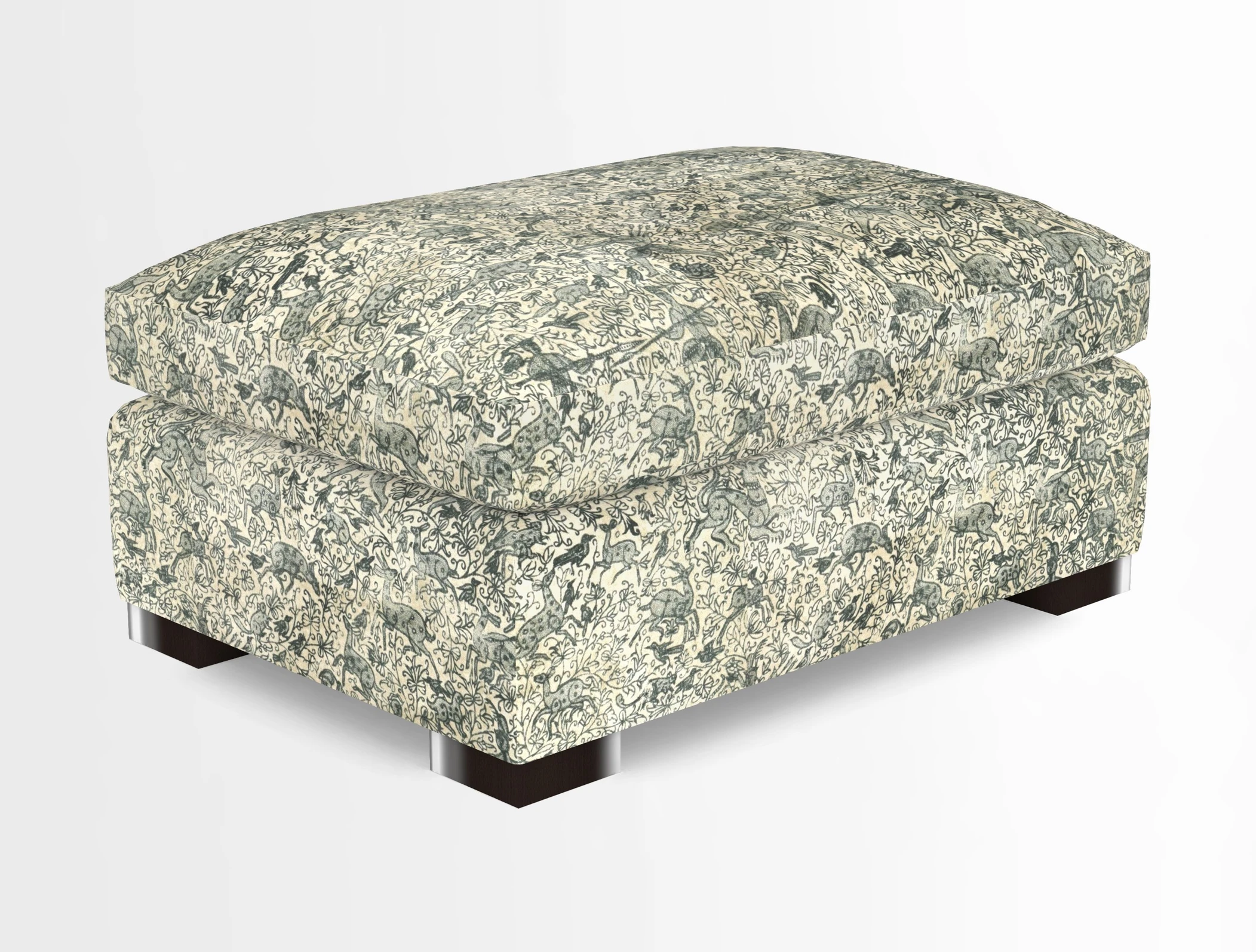 Wadenhoe Storage Footstool in Two Tone Plain Biscuit