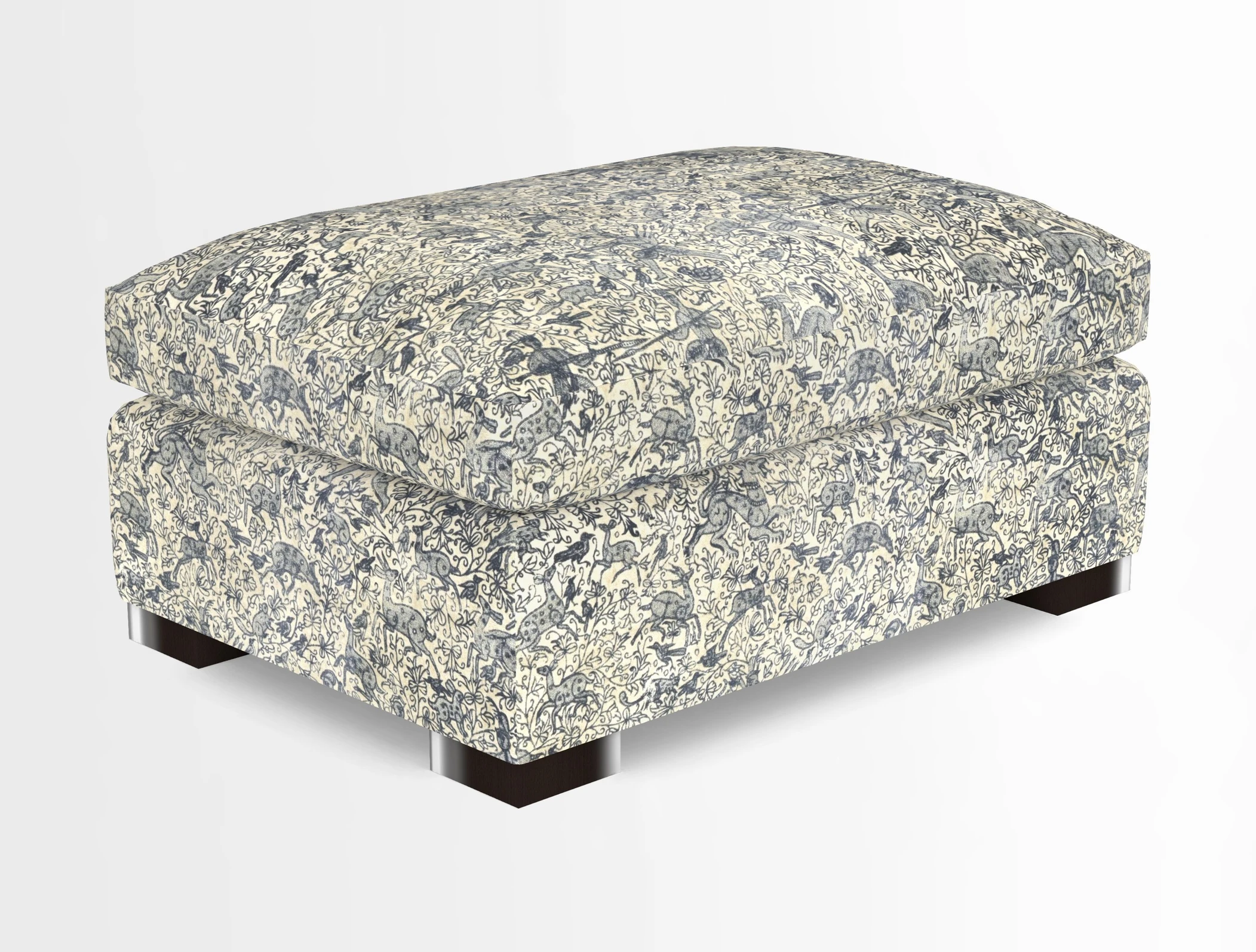 Wadenhoe Storage Footstool in Two Tone Plain Biscuit