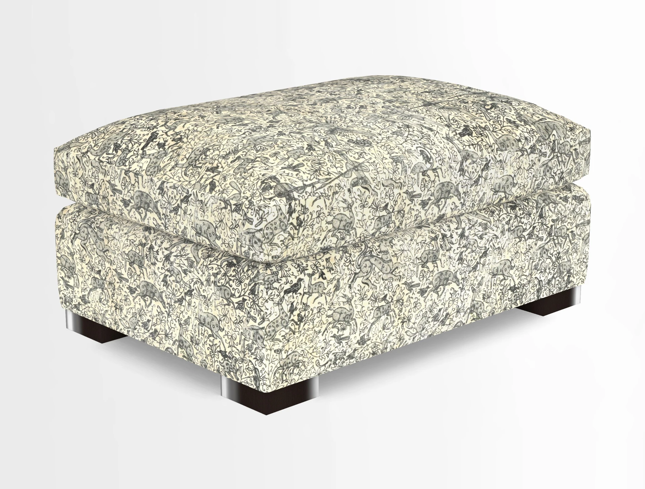 Wadenhoe Storage Footstool in Two Tone Plain Biscuit