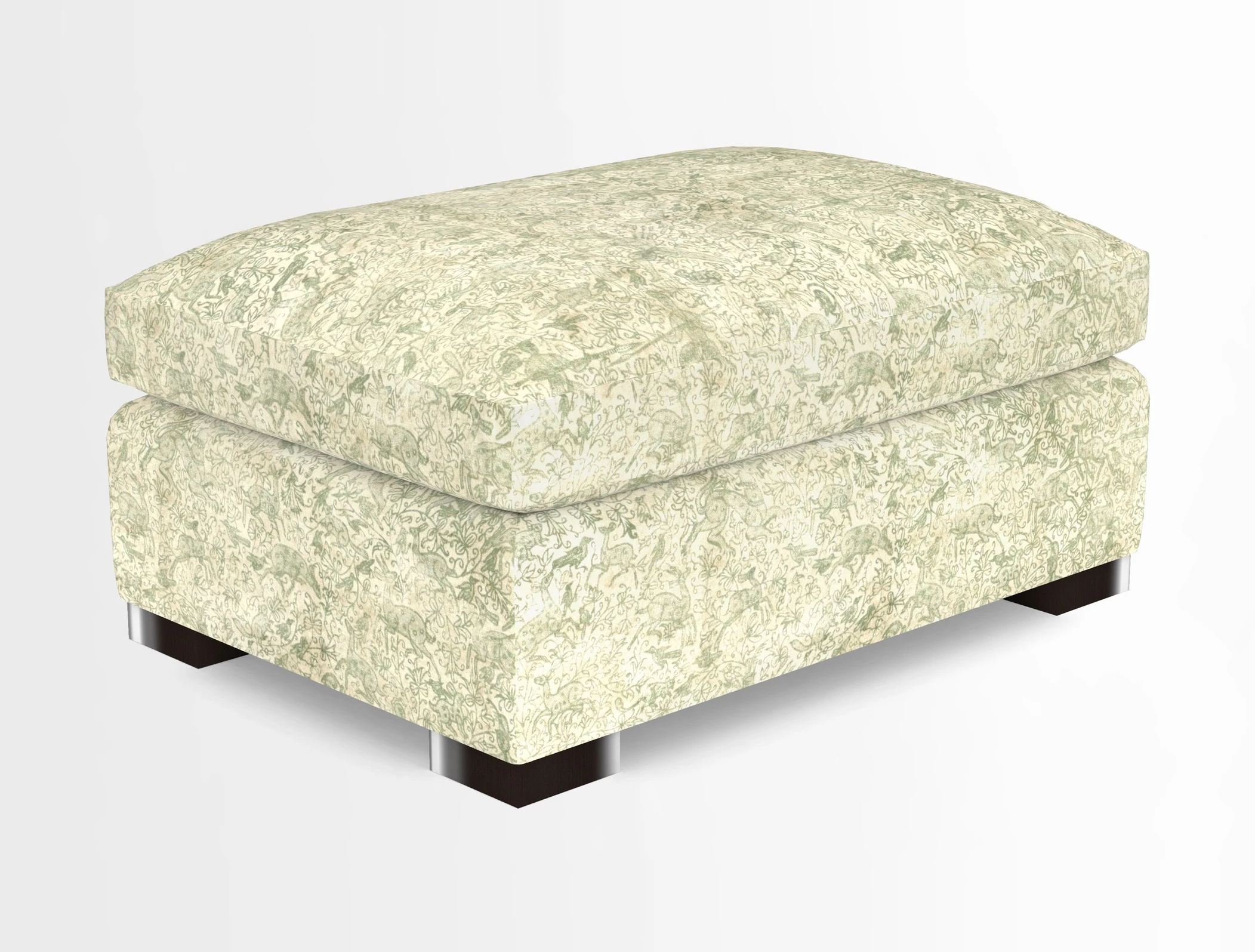 Wadenhoe Storage Footstool in Two Tone Plain Biscuit