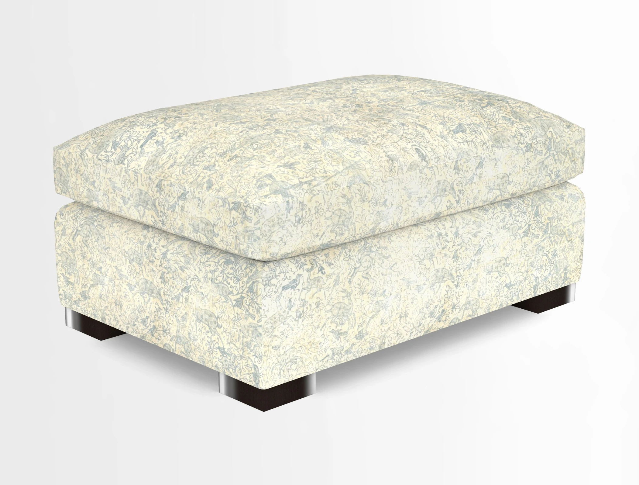 Wadenhoe Storage Footstool in Two Tone Plain Biscuit