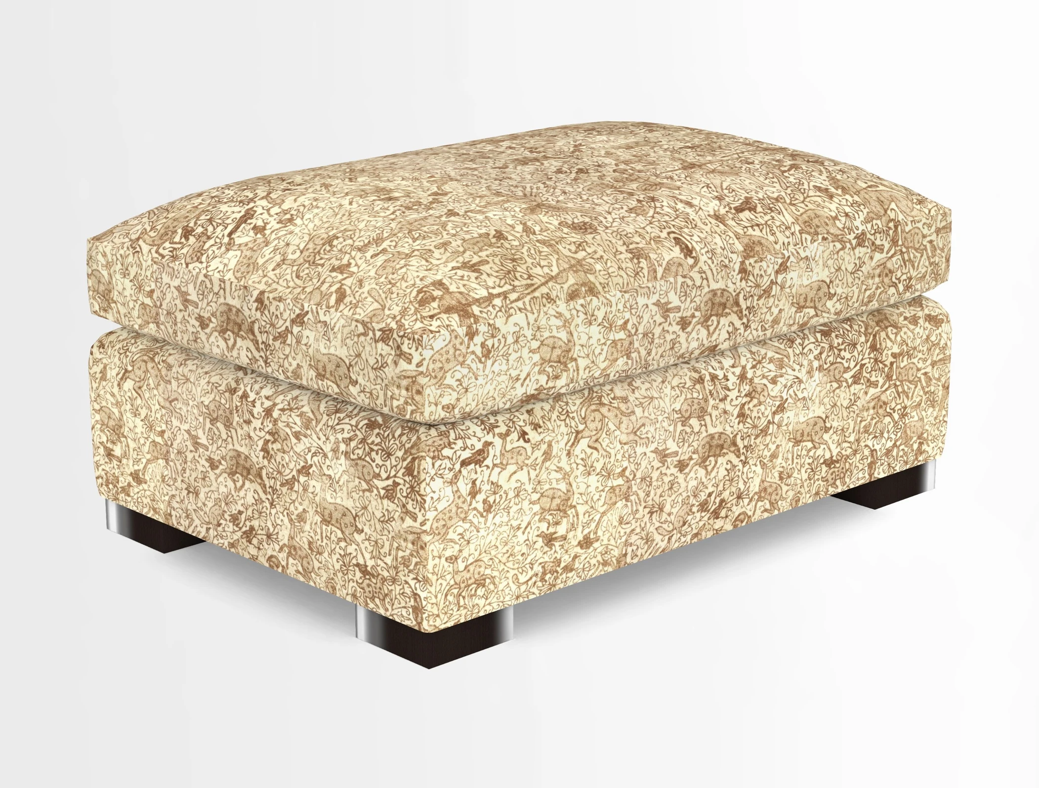 Wadenhoe Storage Footstool in Two Tone Plain Biscuit