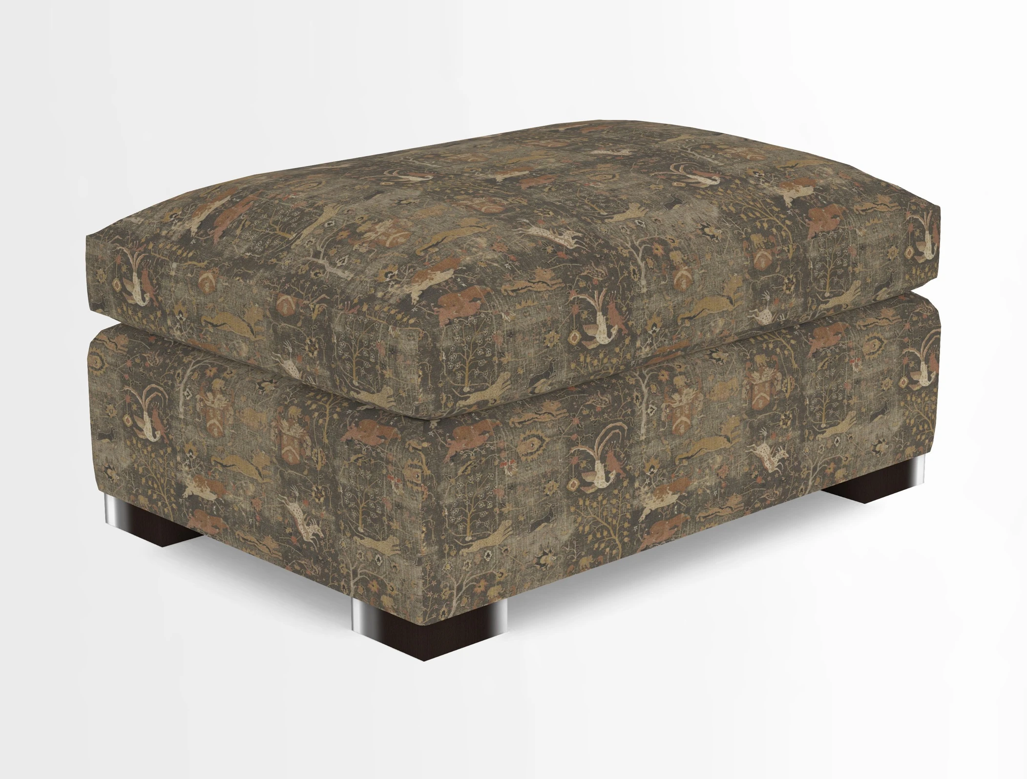 Wadenhoe Storage Footstool in Two Tone Plain Biscuit