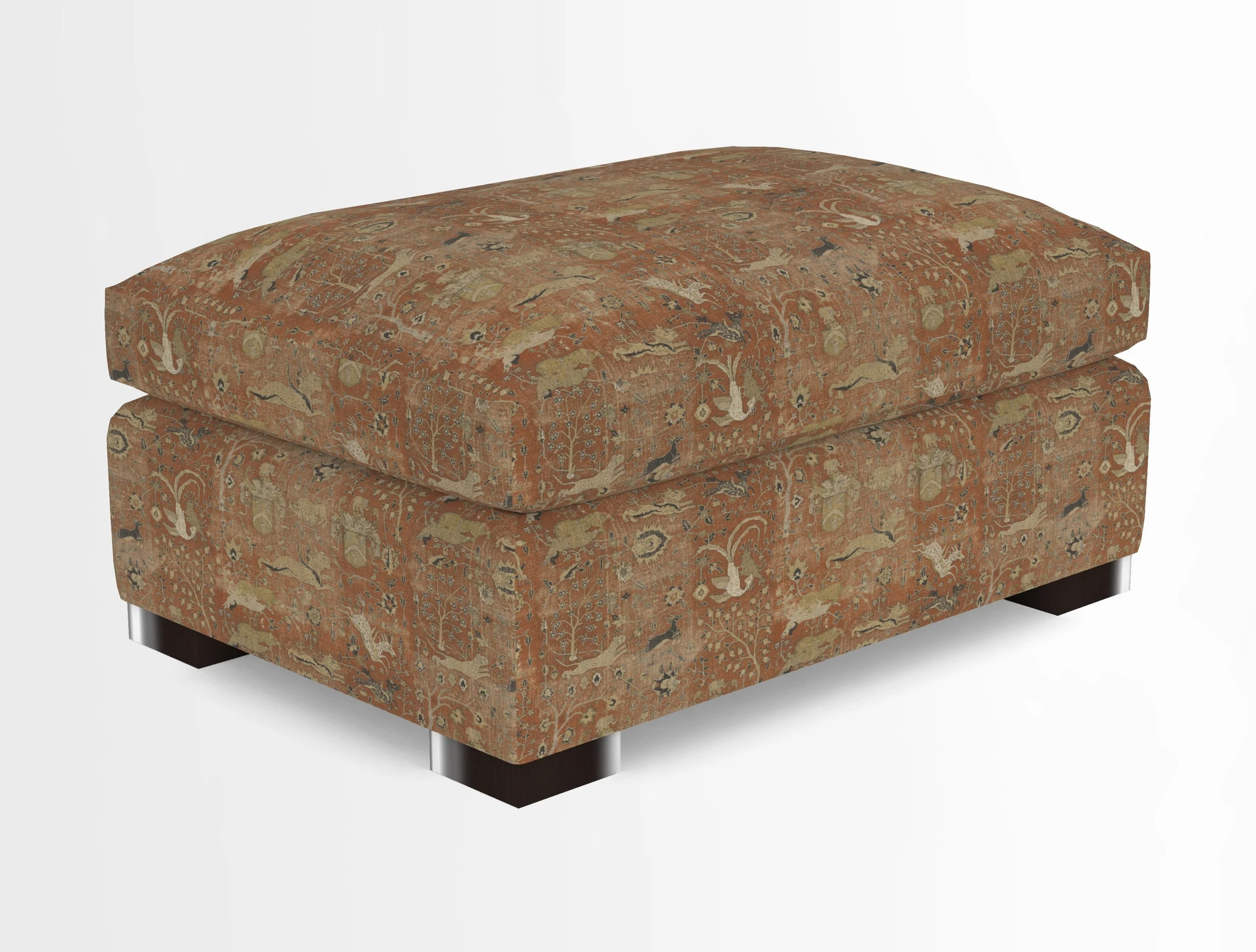 Wadenhoe Storage Footstool in Two Tone Plain Biscuit