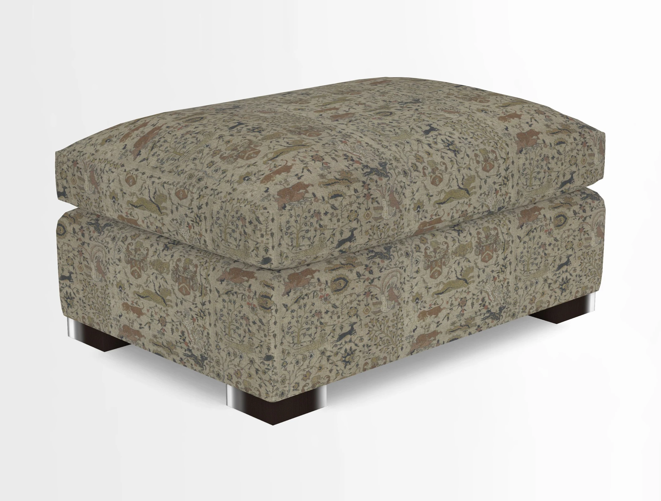 Wadenhoe Storage Footstool in Two Tone Plain Biscuit