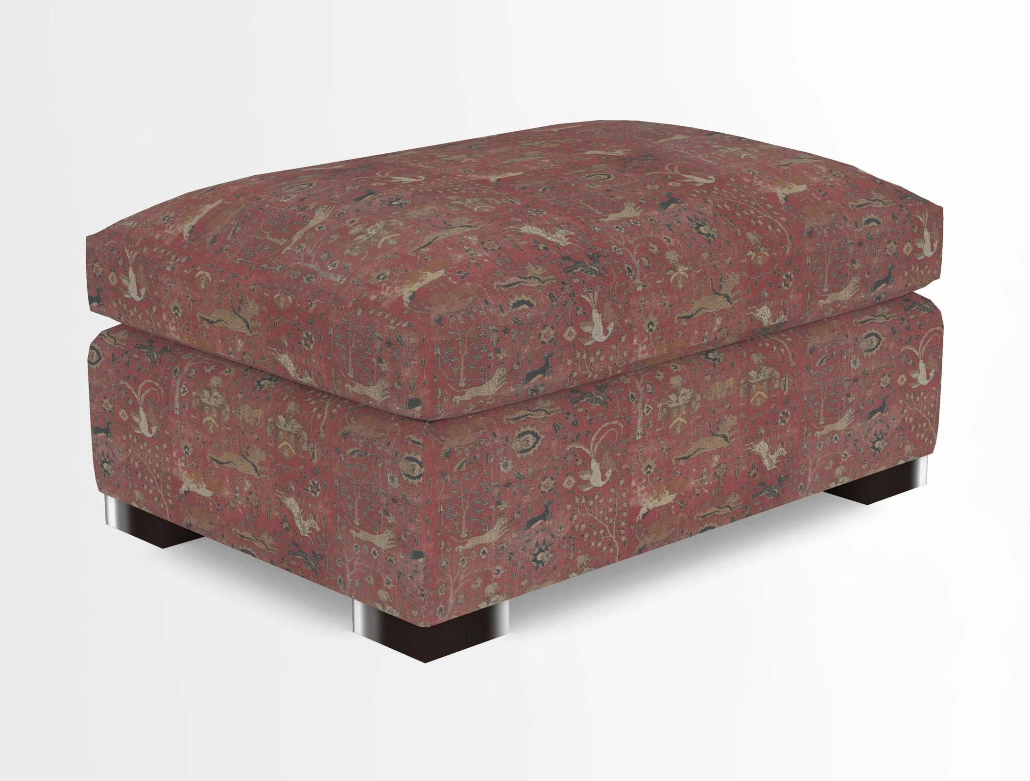 Wadenhoe Storage Footstool in Two Tone Plain Biscuit