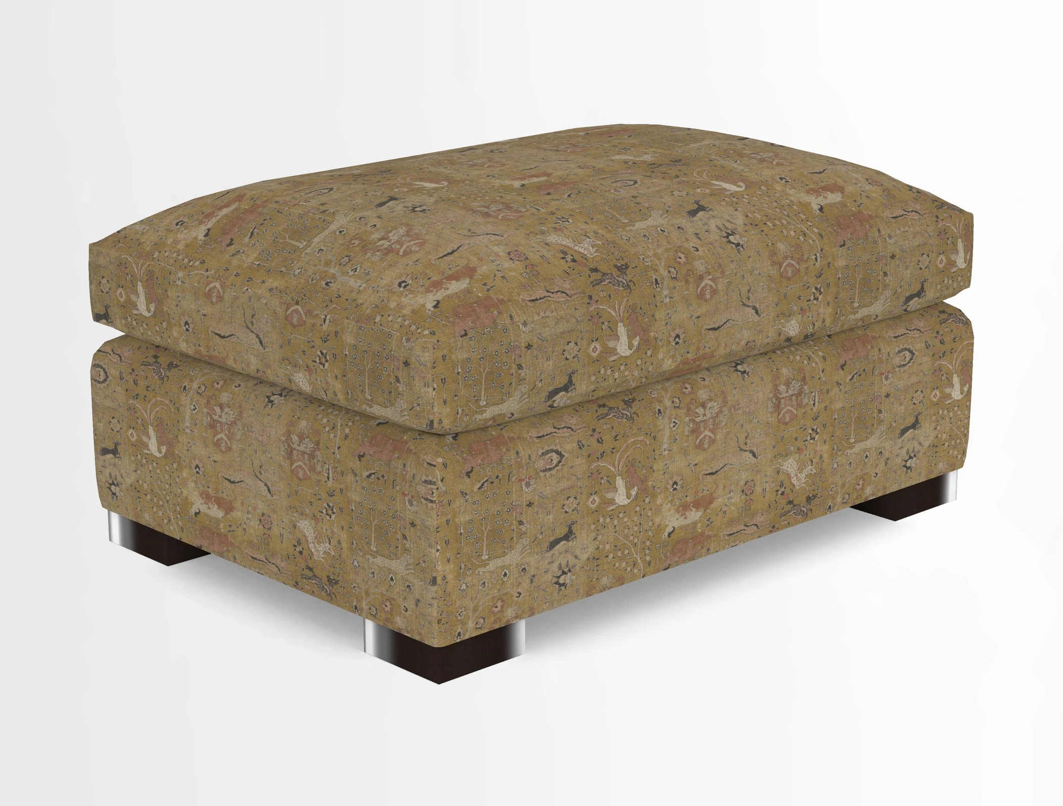 Wadenhoe Storage Footstool in Two Tone Plain Biscuit