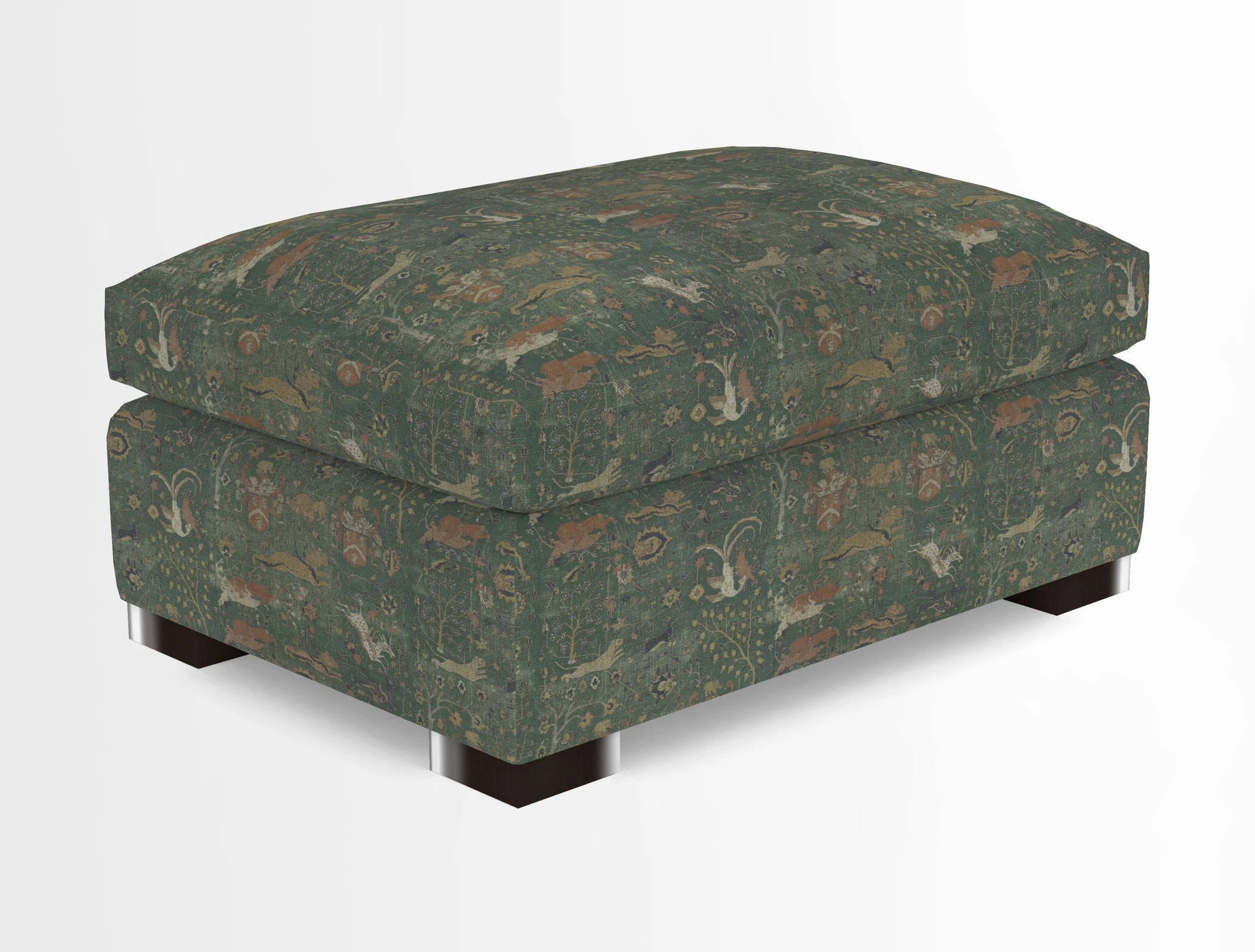 Wadenhoe Storage Footstool in Two Tone Plain Biscuit