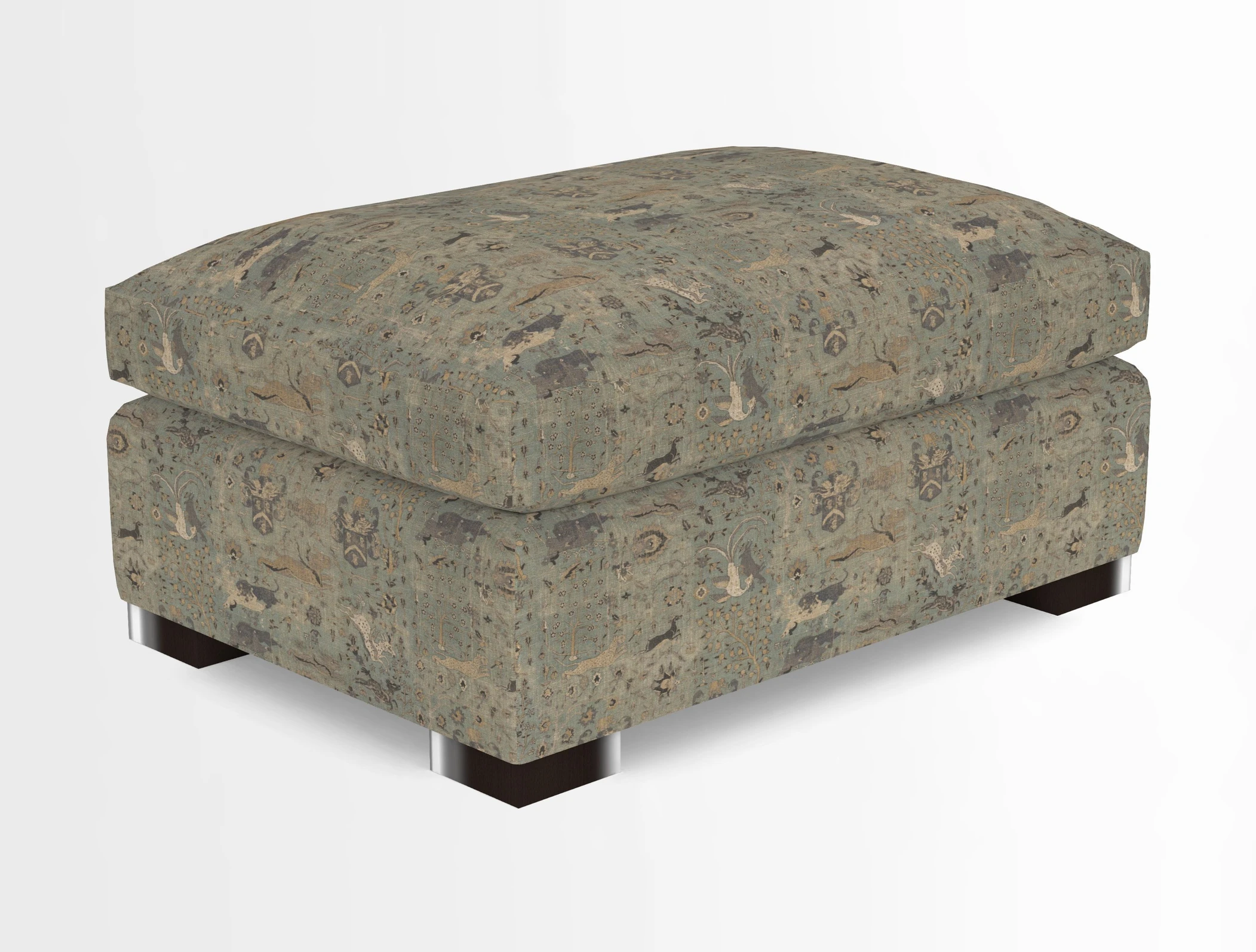 Wadenhoe Storage Footstool in Two Tone Plain Biscuit