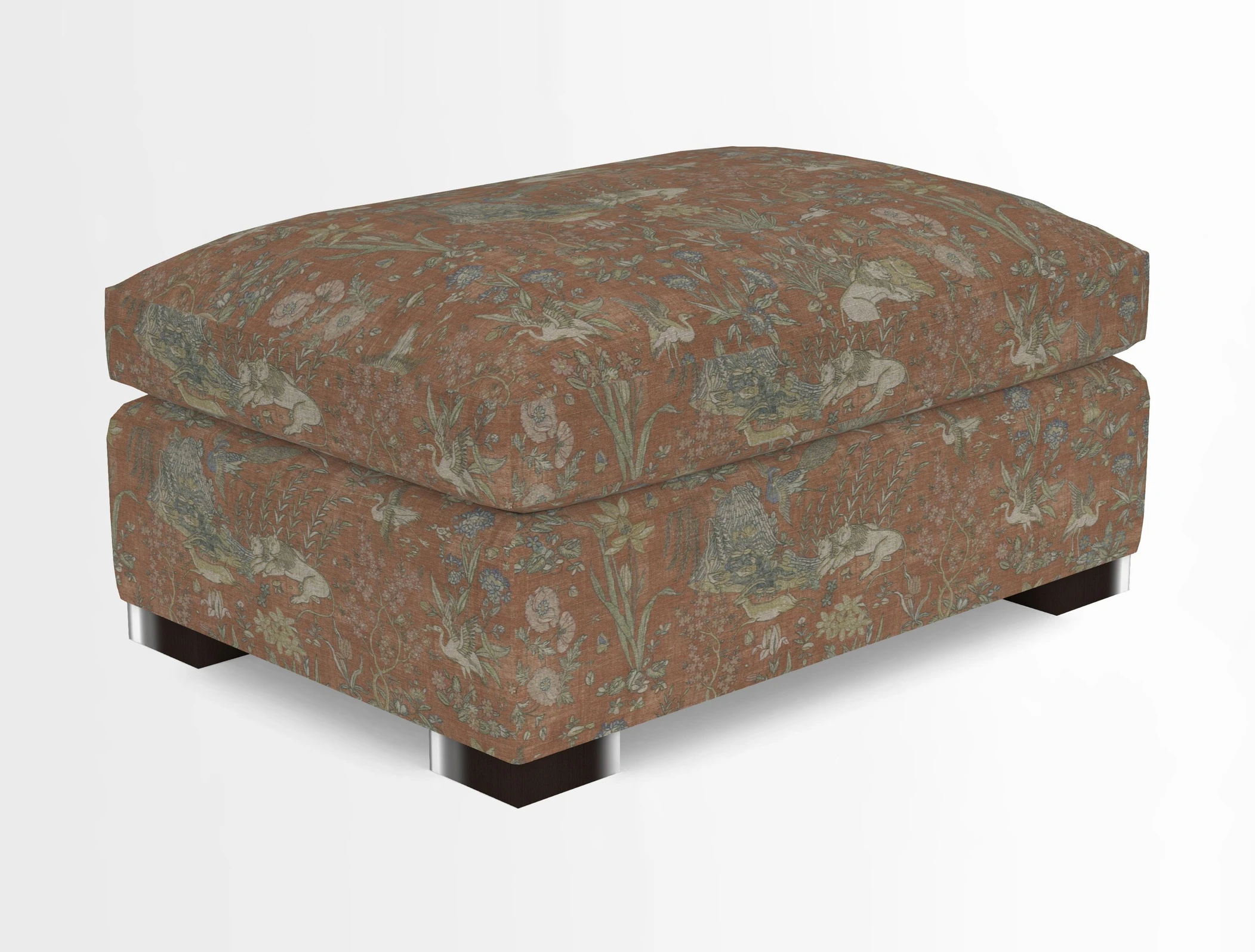 Wadenhoe Storage Footstool in Two Tone Plain Biscuit