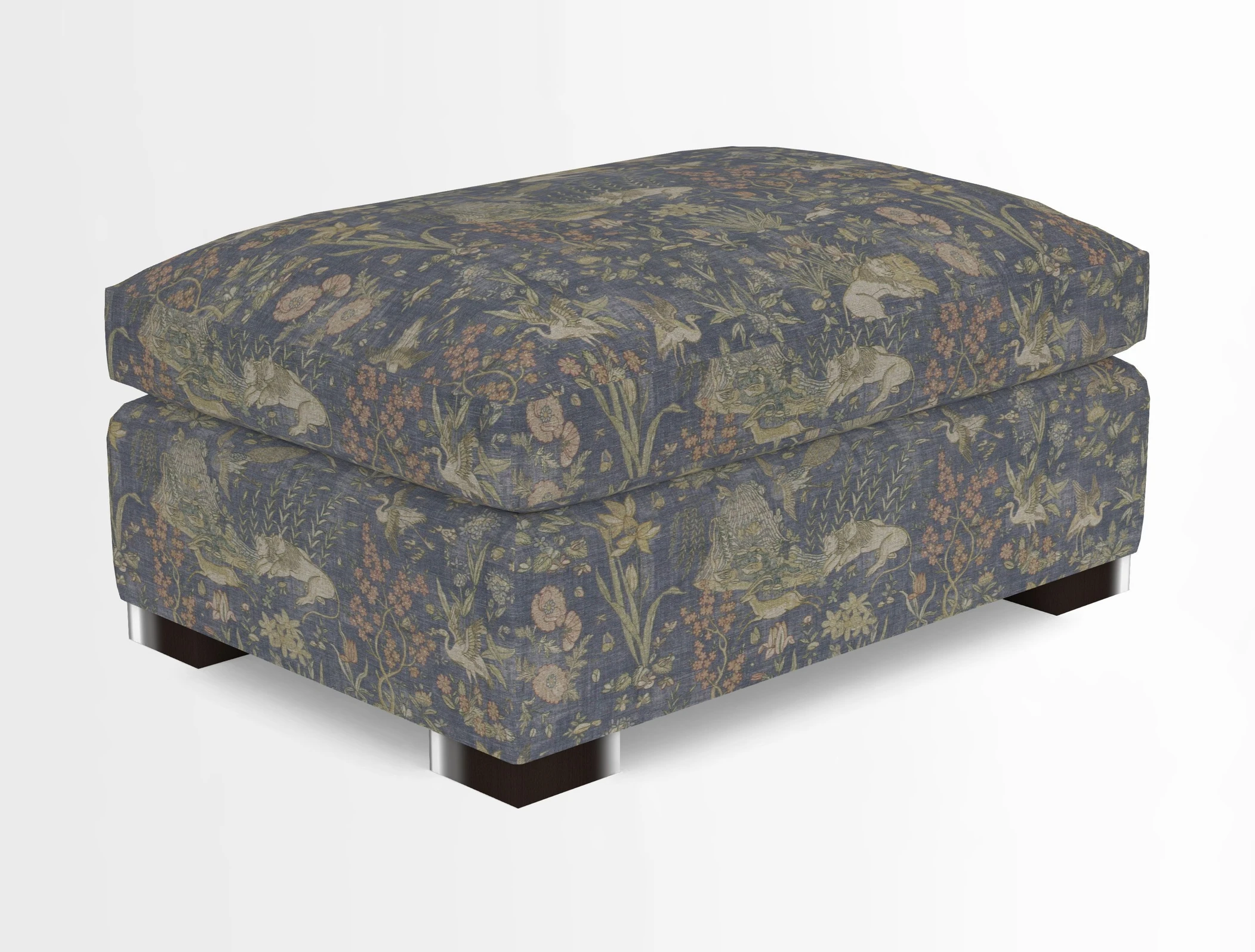Wadenhoe Storage Footstool in Two Tone Plain Biscuit