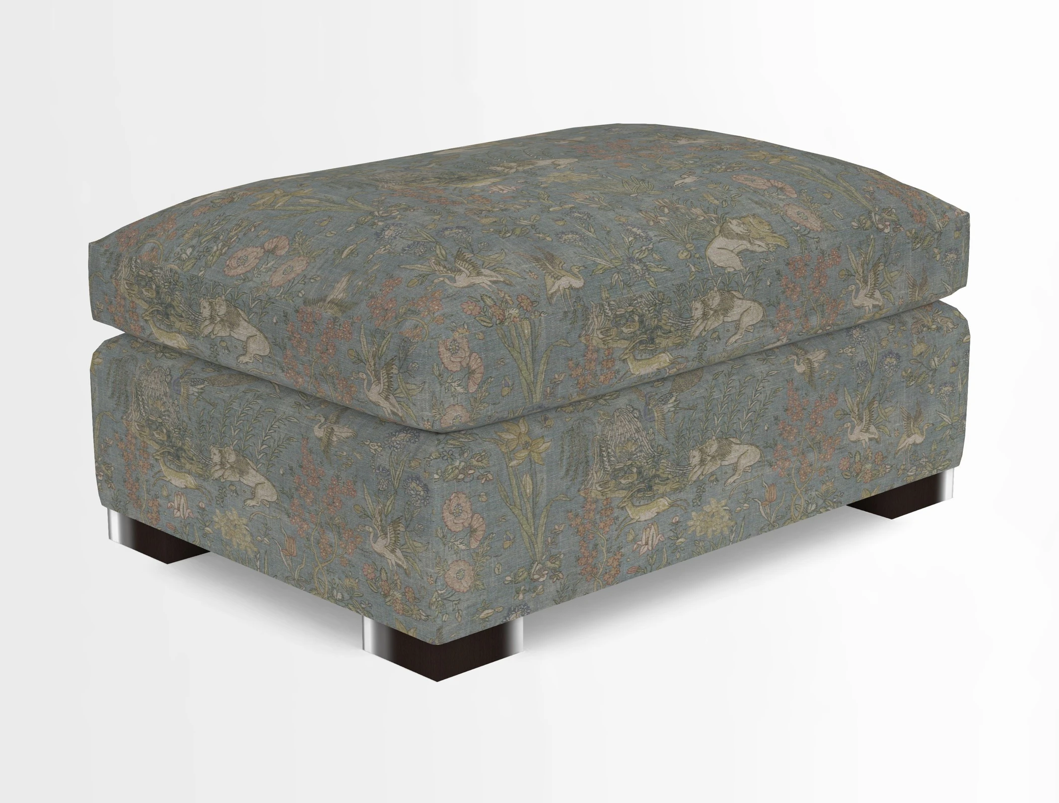 Wadenhoe Storage Footstool in Two Tone Plain Biscuit
