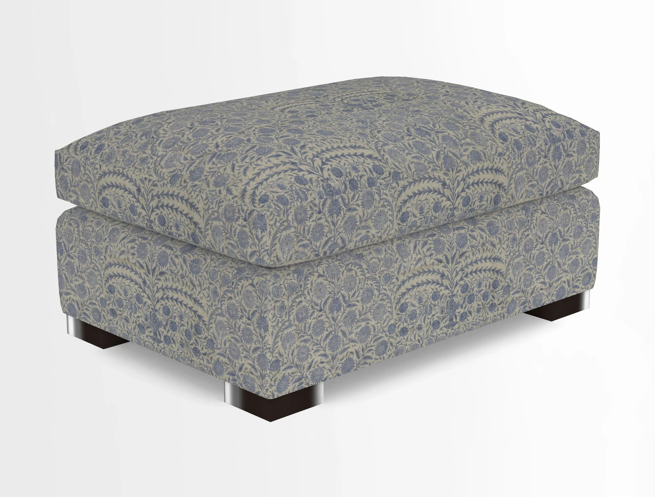 Wadenhoe Storage Footstool in Two Tone Plain Biscuit