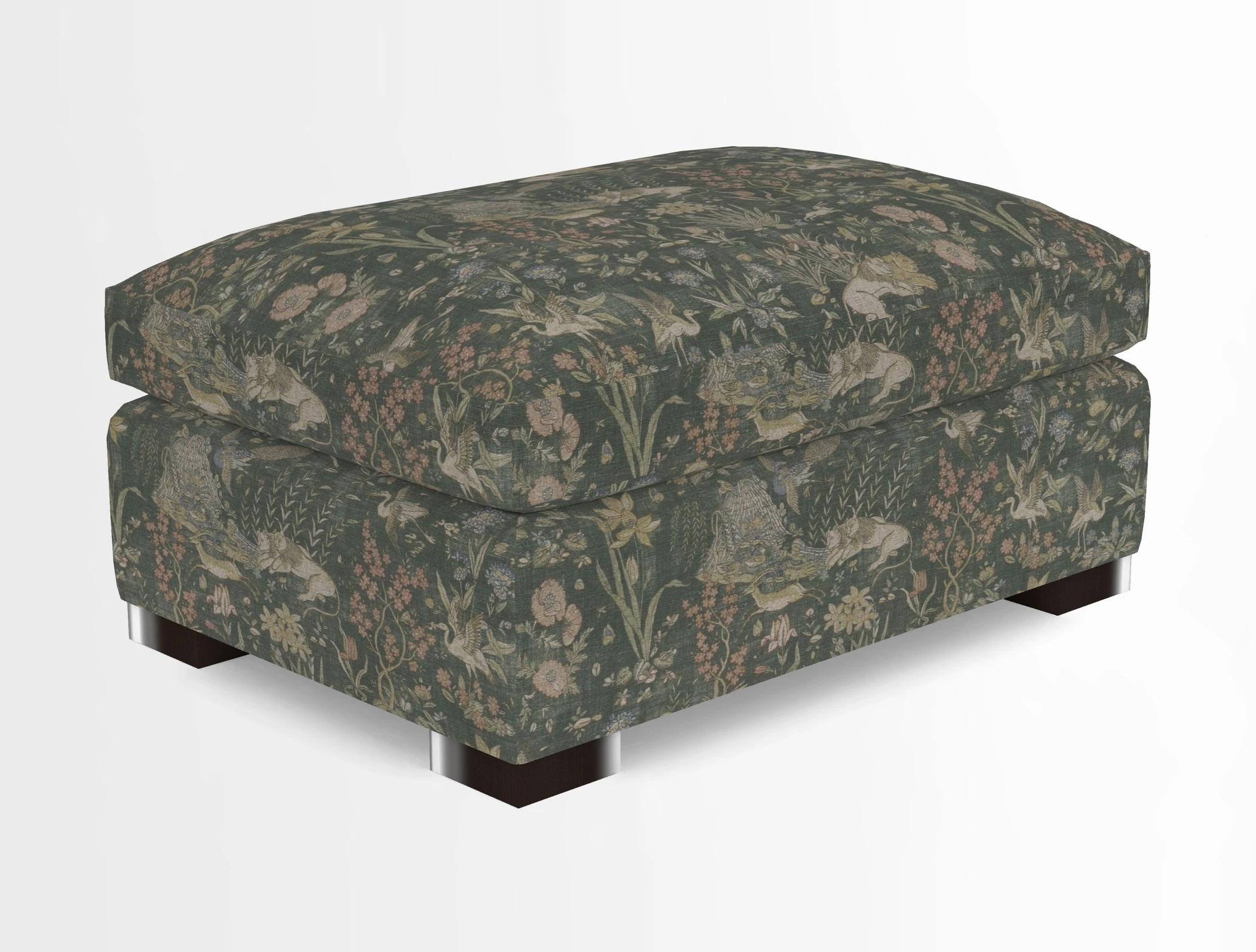 Wadenhoe Storage Footstool in Two Tone Plain Biscuit