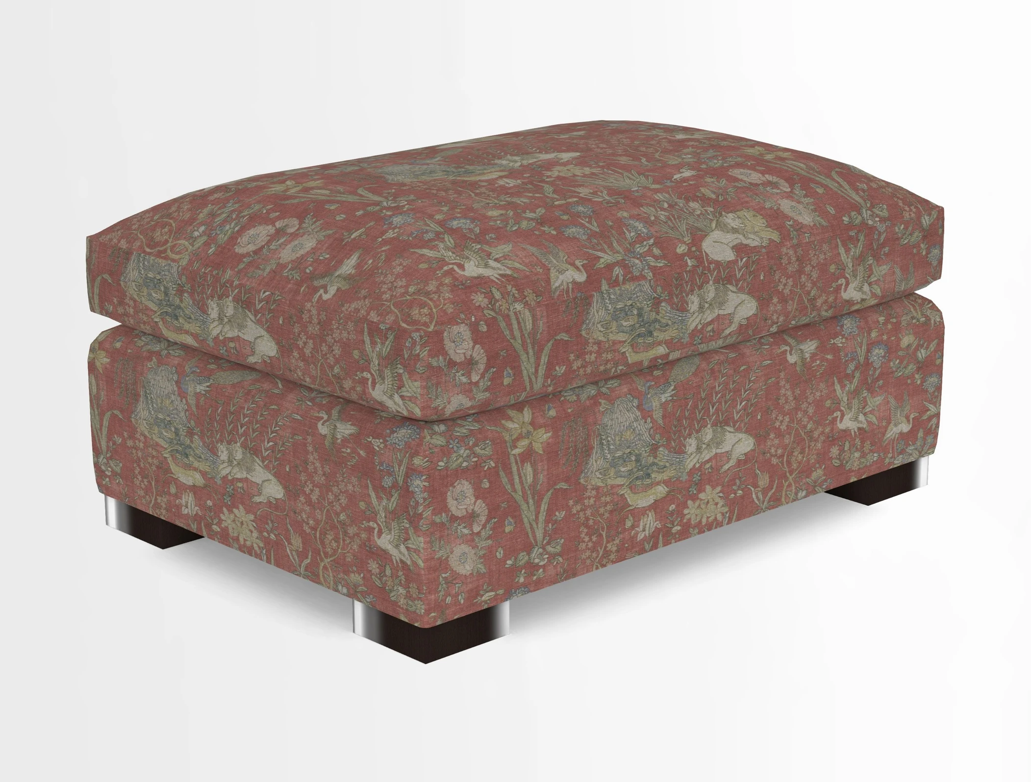 Wadenhoe Storage Footstool in Two Tone Plain Biscuit