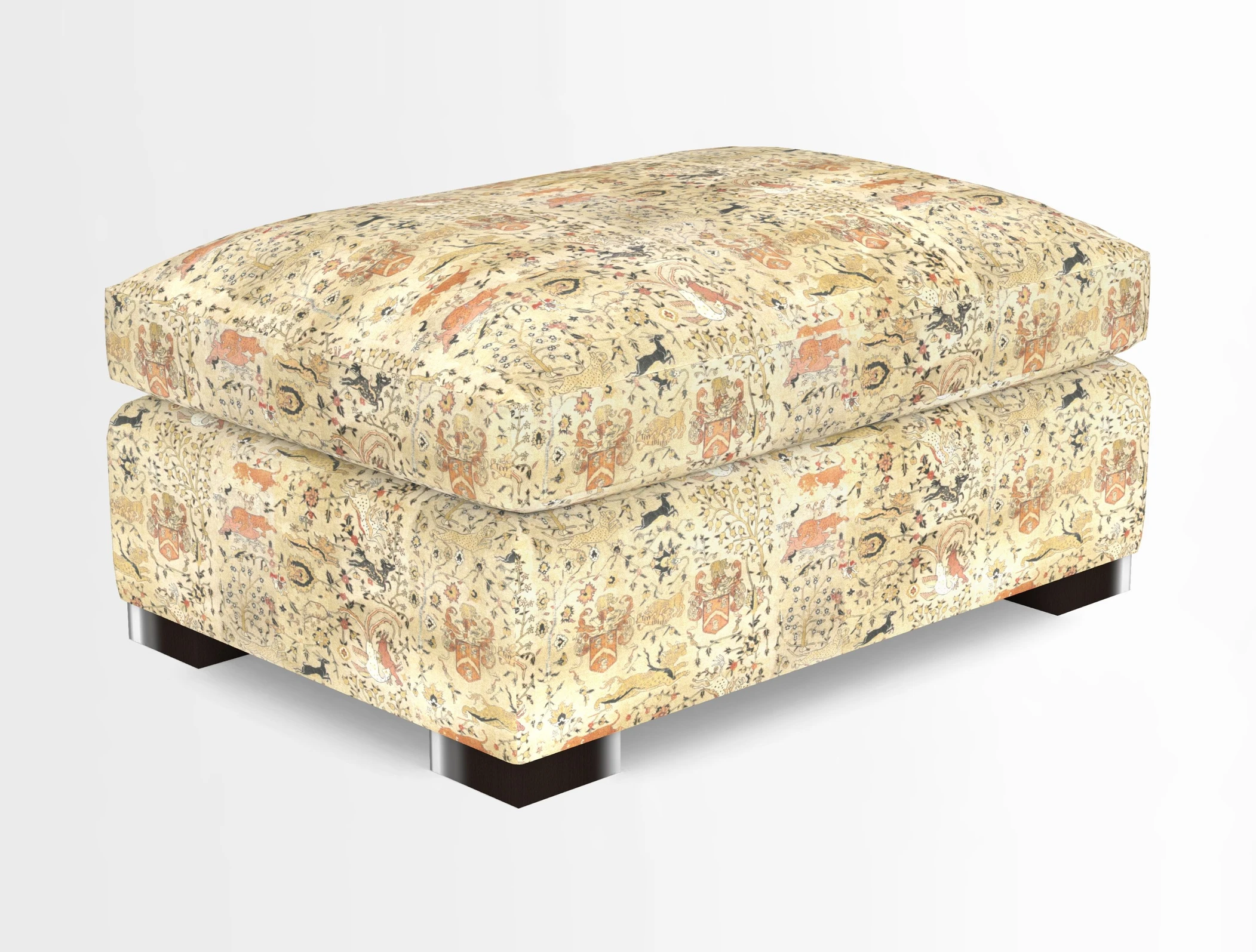 Wadenhoe Storage Footstool in Two Tone Plain Biscuit