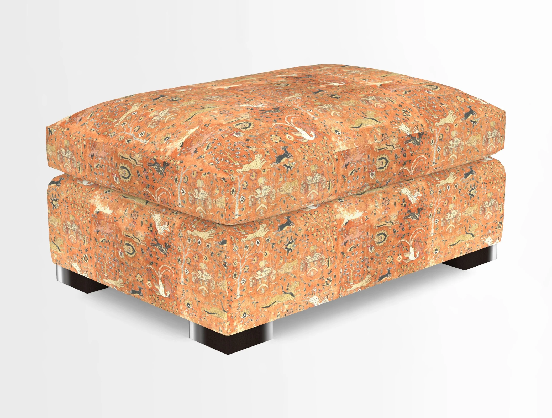 Wadenhoe Storage Footstool in Two Tone Plain Biscuit