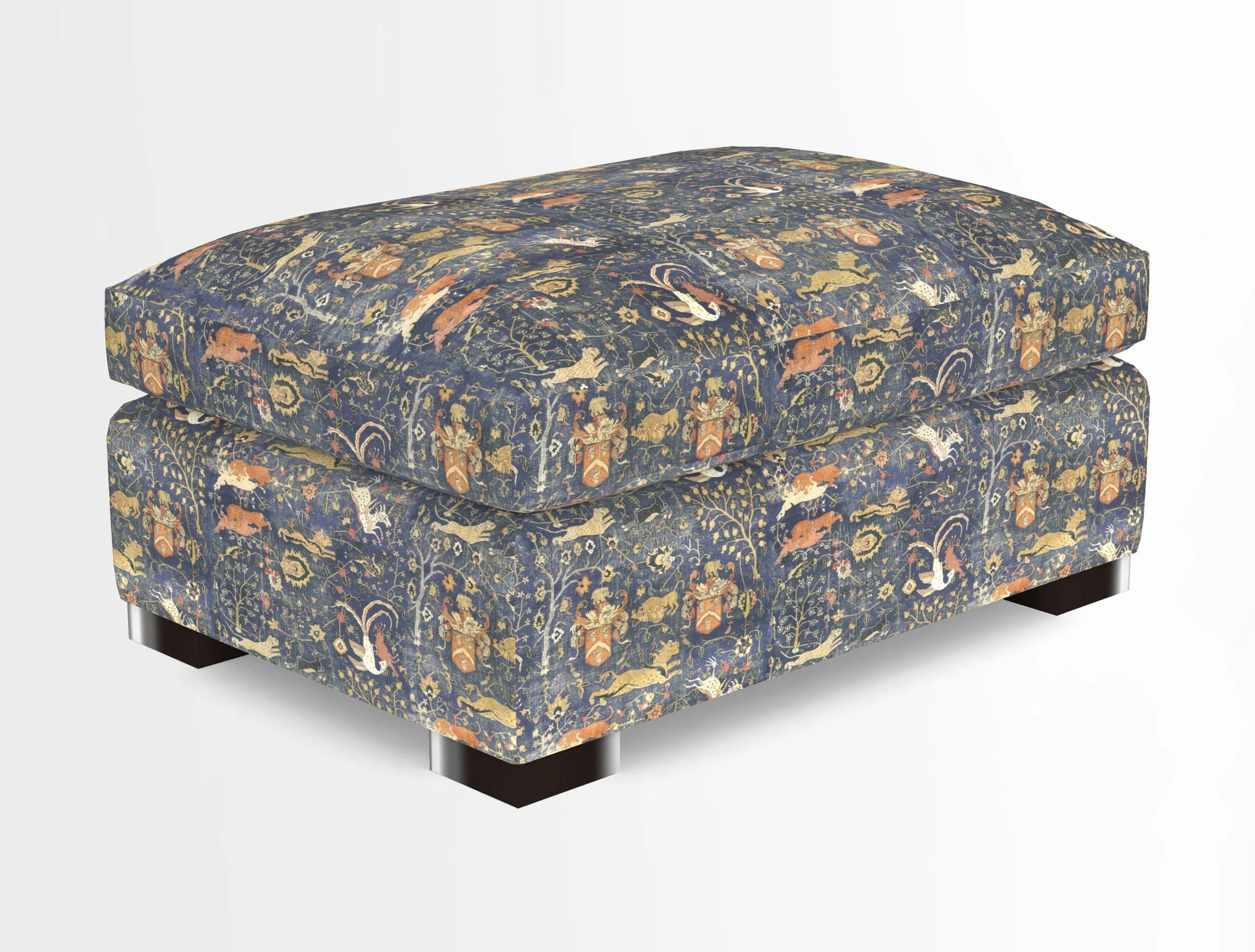 Wadenhoe Storage Footstool in Two Tone Plain Biscuit