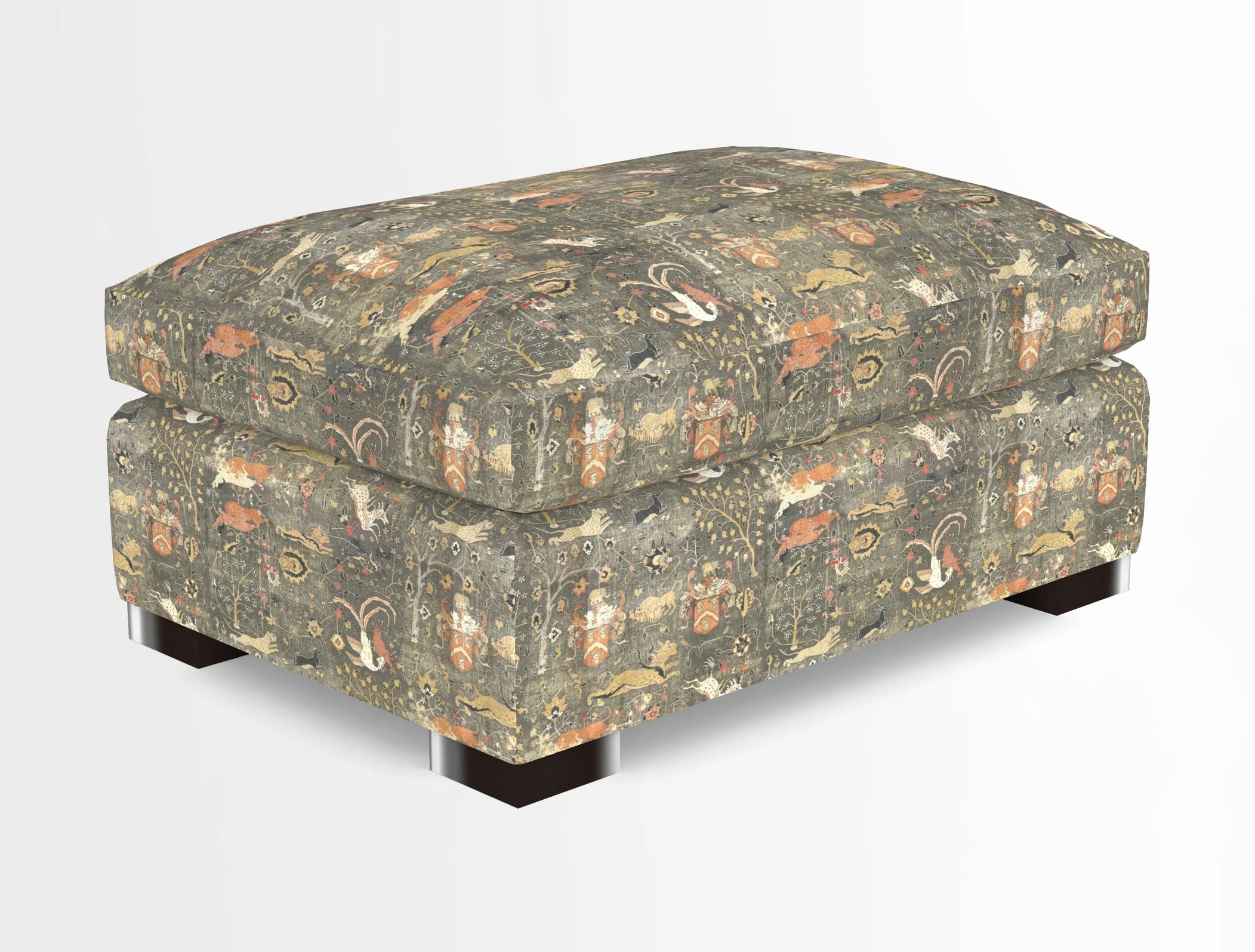 Wadenhoe Storage Footstool in Two Tone Plain Biscuit