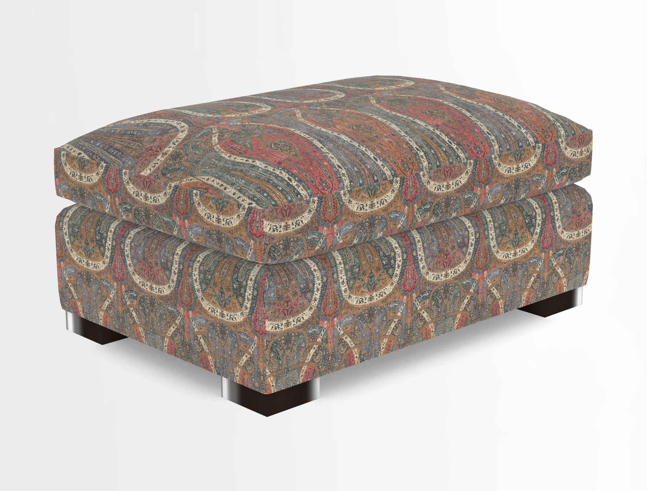 Wadenhoe Storage Footstool in Two Tone Plain Biscuit