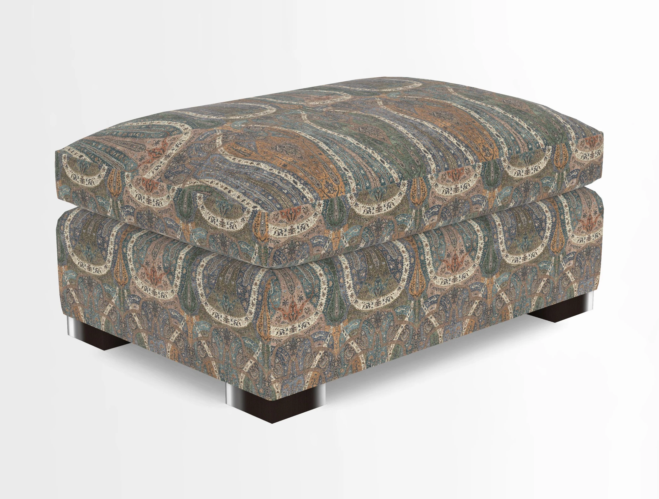 Wadenhoe Storage Footstool in Two Tone Plain Biscuit