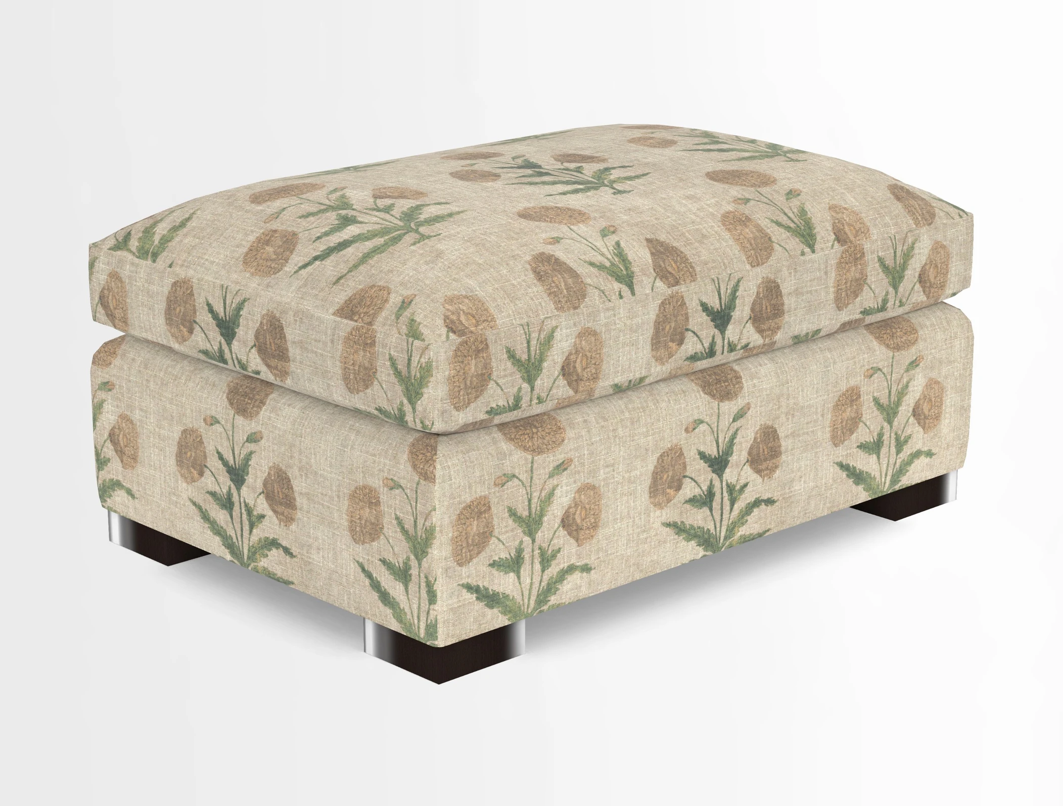 Wadenhoe Storage Footstool in Two Tone Plain Biscuit