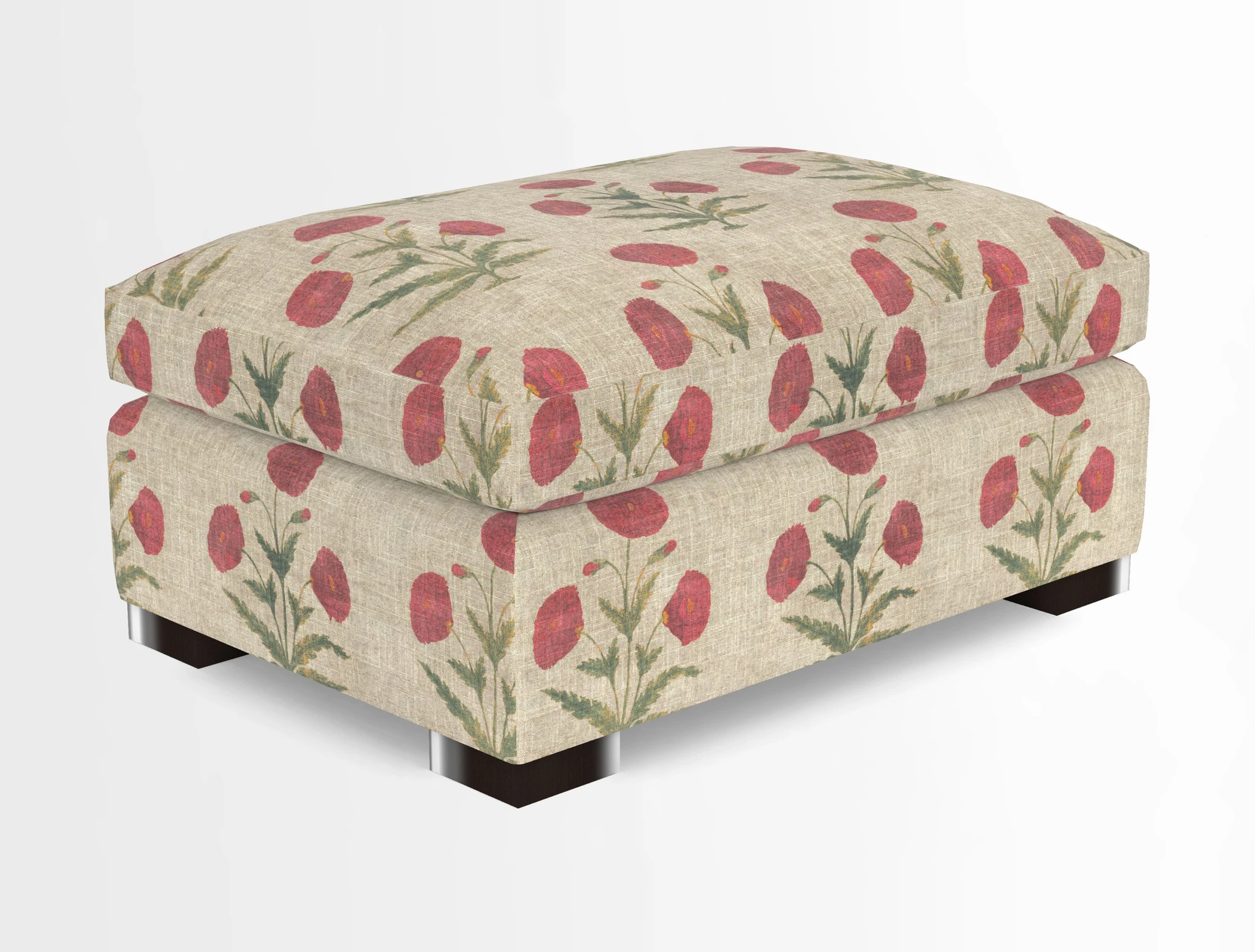 Wadenhoe Storage Footstool in Two Tone Plain Biscuit