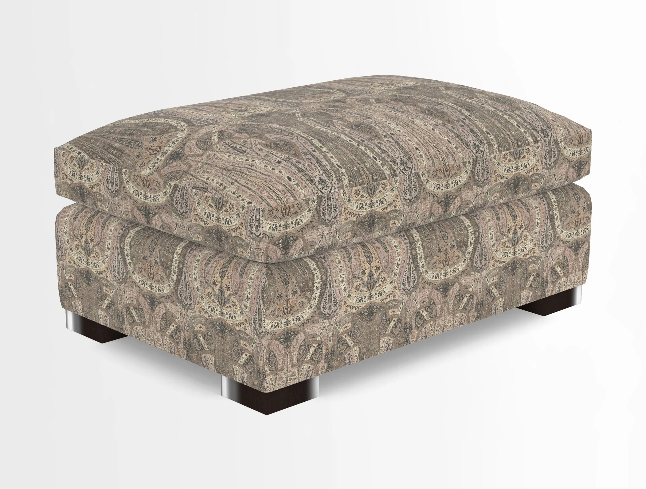 Wadenhoe Storage Footstool in Two Tone Plain Biscuit