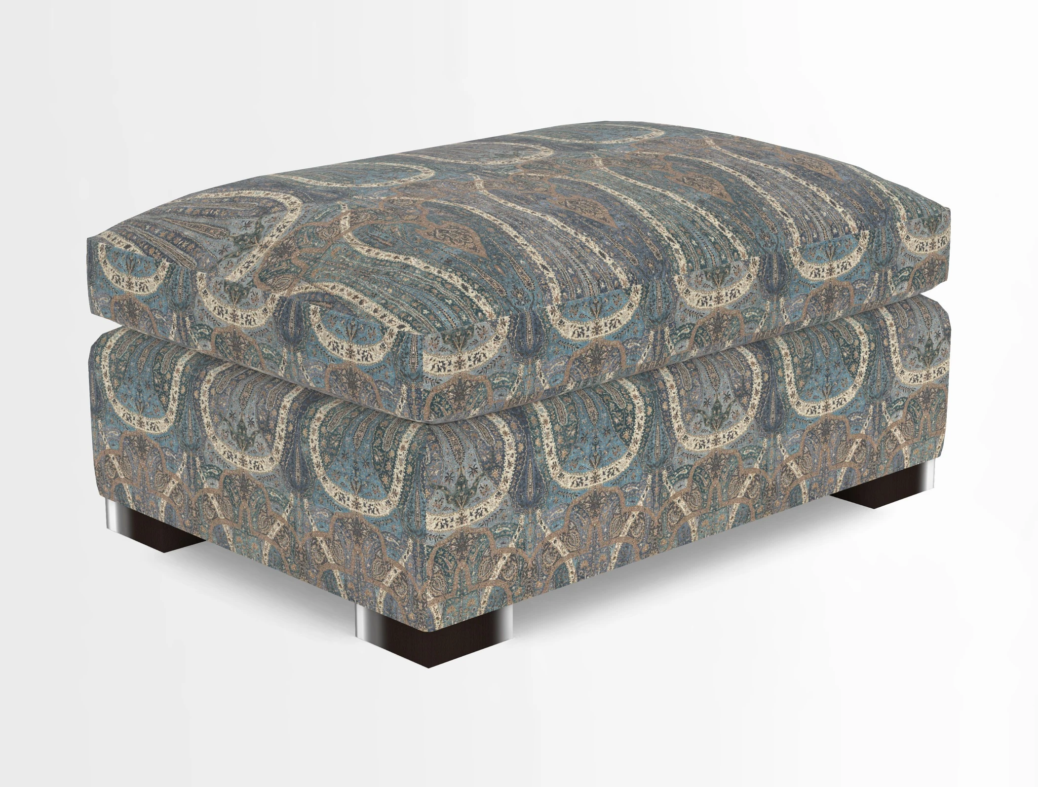 Wadenhoe Storage Footstool in Two Tone Plain Biscuit