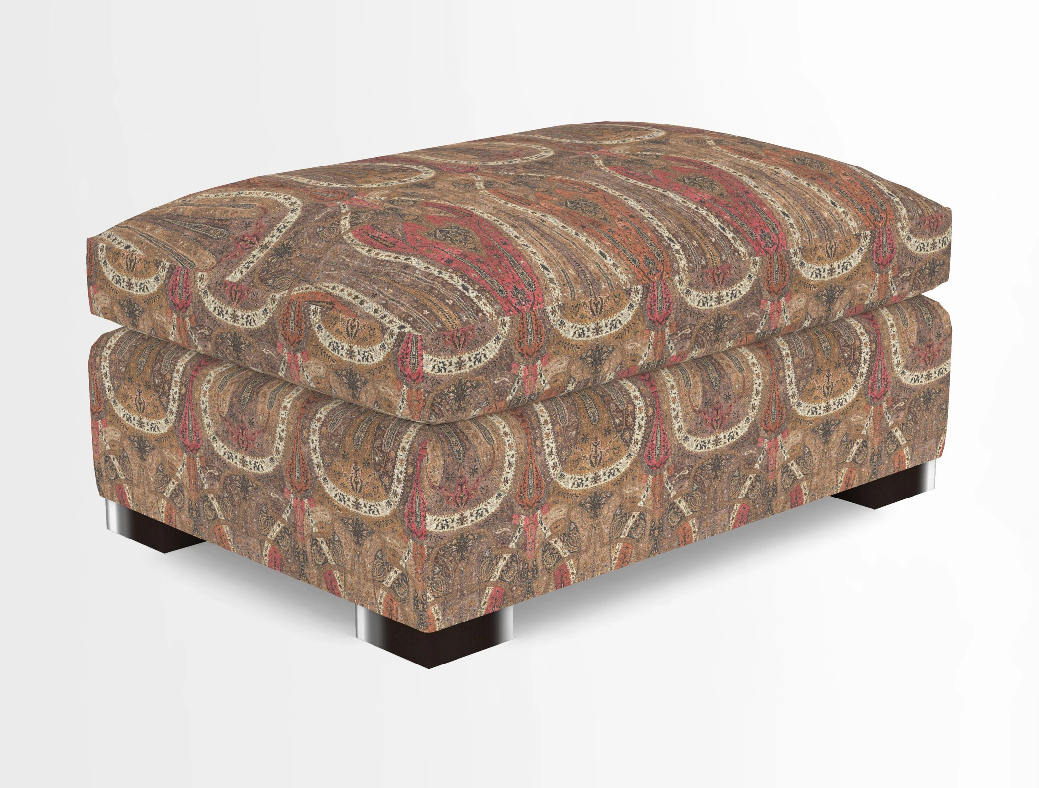 Wadenhoe Storage Footstool in Two Tone Plain Biscuit