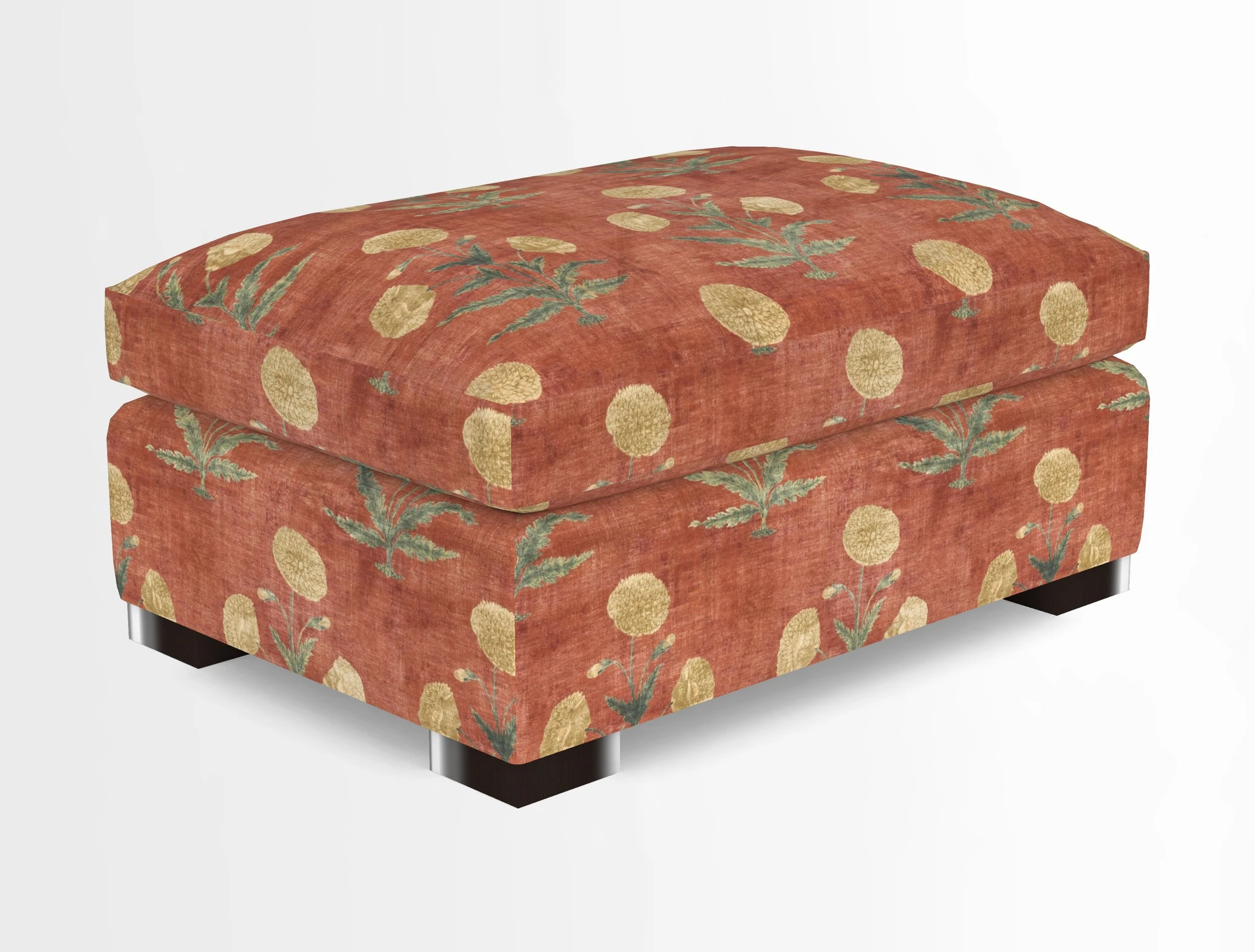 Wadenhoe Storage Footstool in Two Tone Plain Biscuit