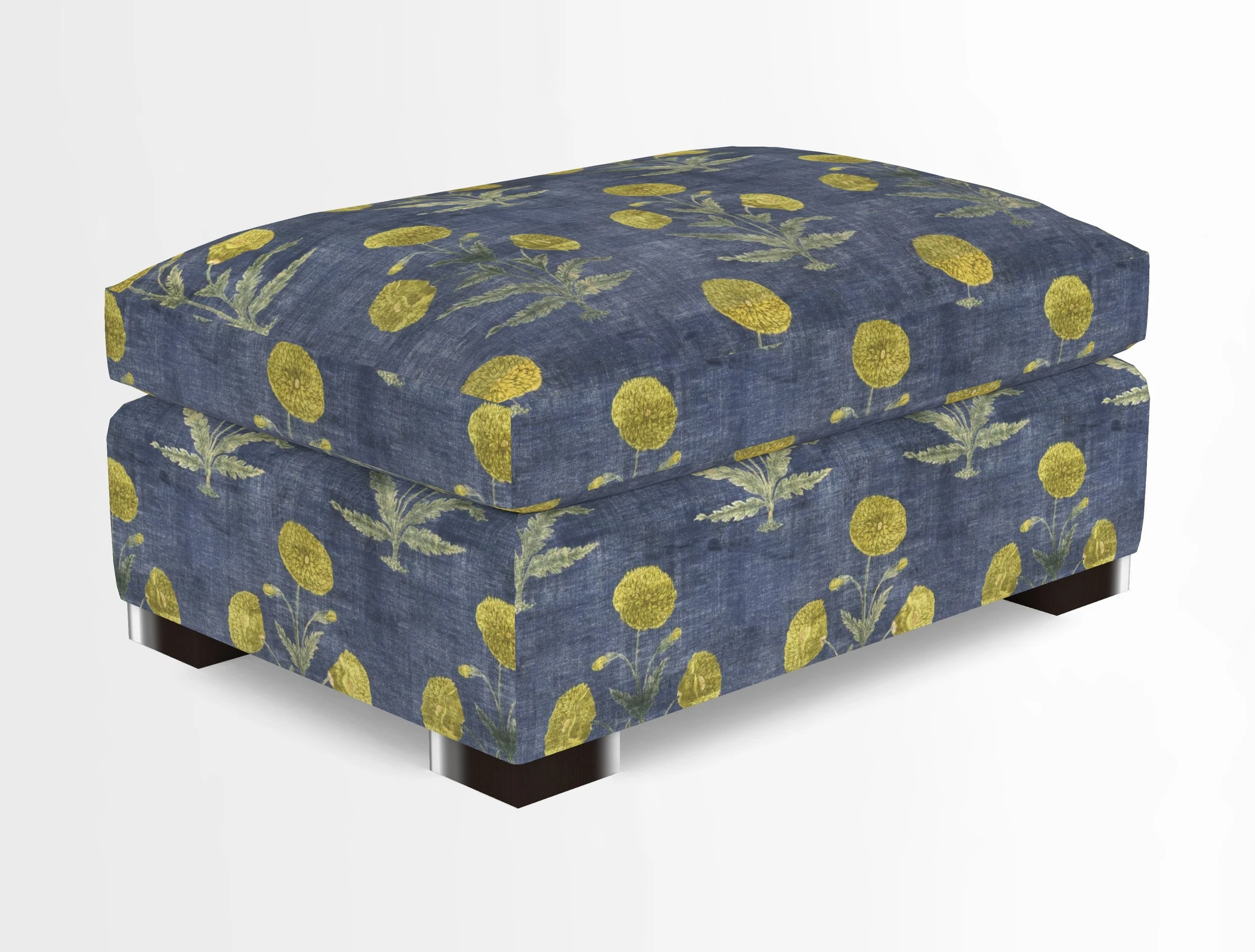Wadenhoe Storage Footstool in Two Tone Plain Biscuit