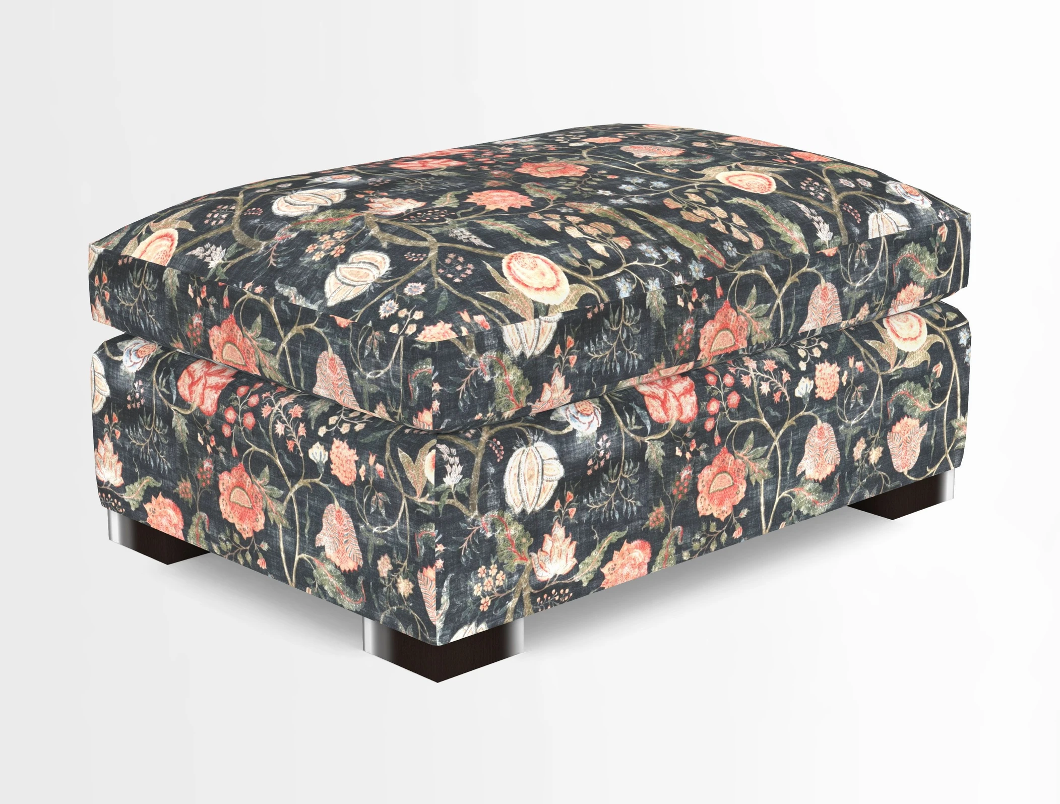 Wadenhoe Storage Footstool in Two Tone Plain Biscuit