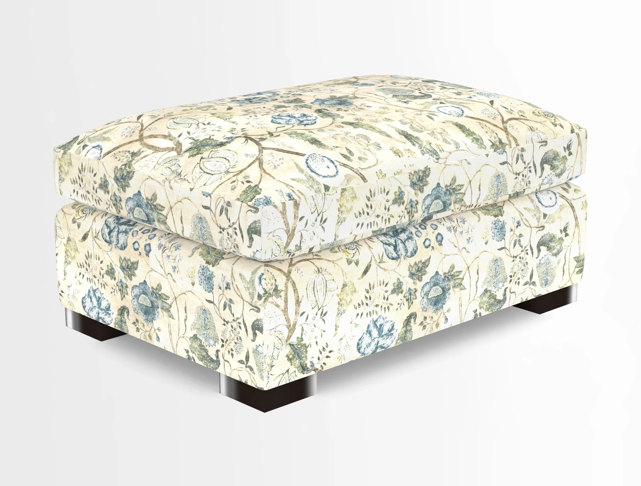 Wadenhoe Storage Footstool in Two Tone Plain Biscuit