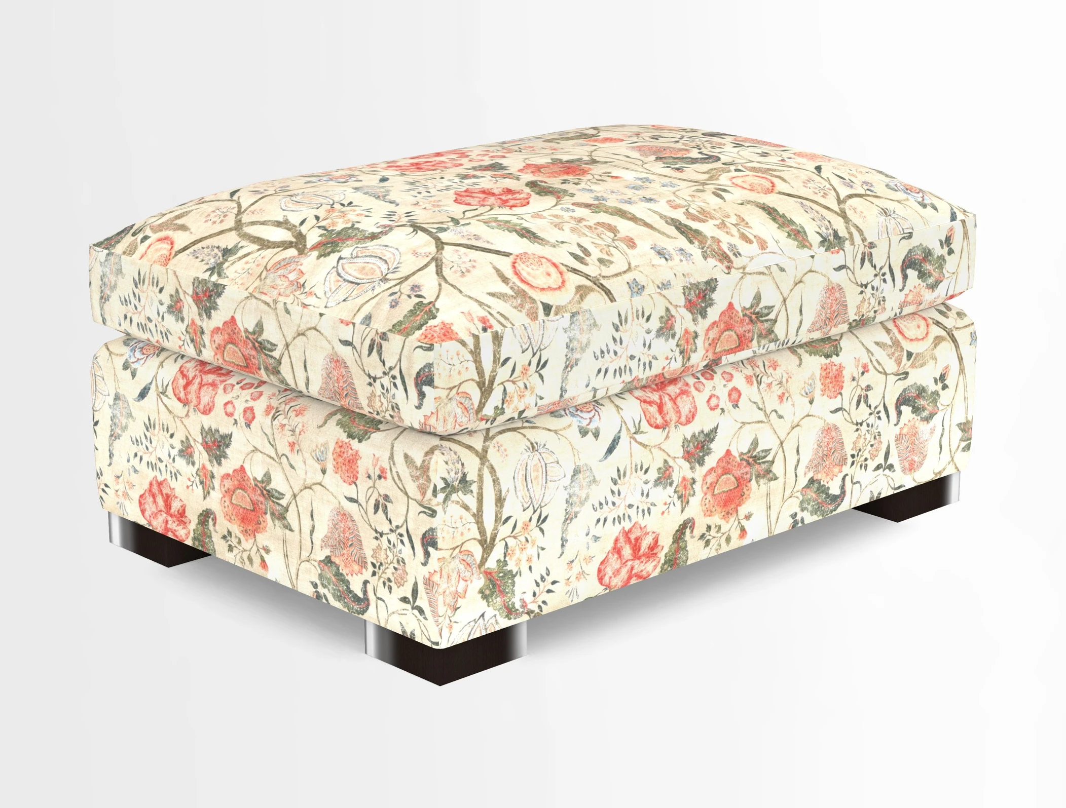 Wadenhoe Storage Footstool in Two Tone Plain Biscuit